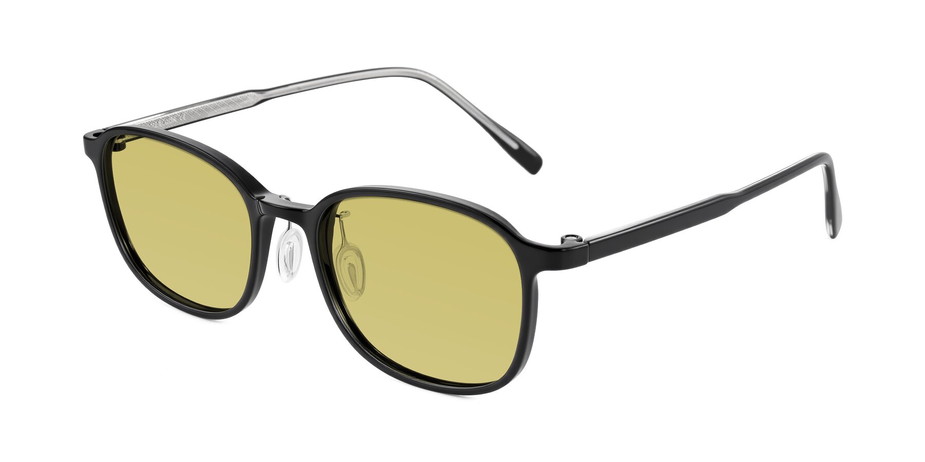 Angle of Sogge in Black with Medium Champagne Tinted Lenses