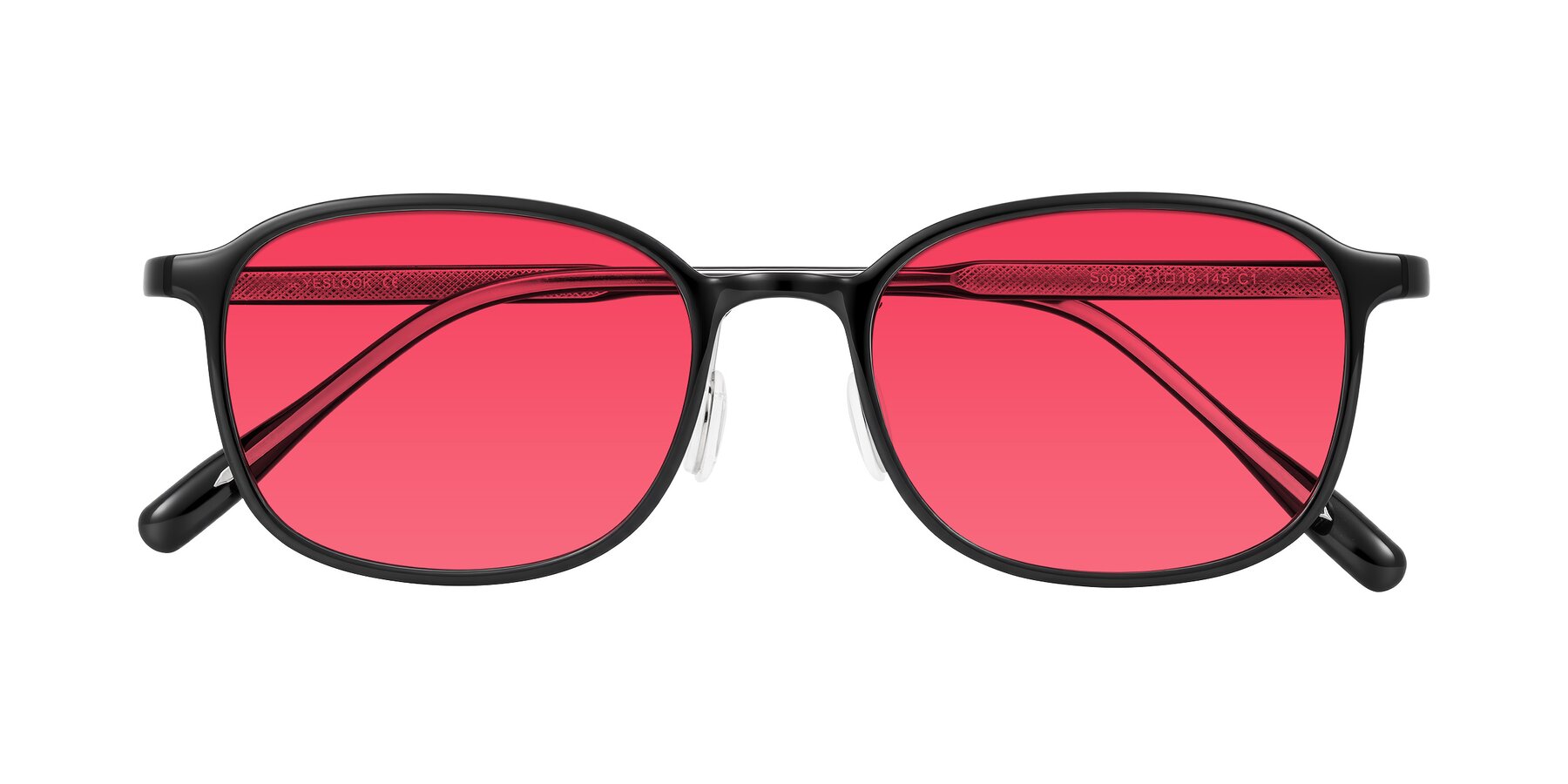 Folded Front of Sogge in Black with Red Tinted Lenses
