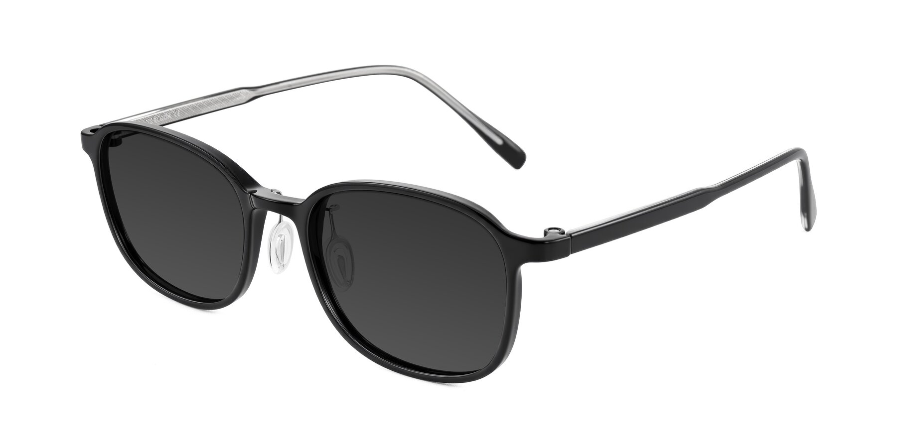 Angle of Sogge in Black with Gray Tinted Lenses