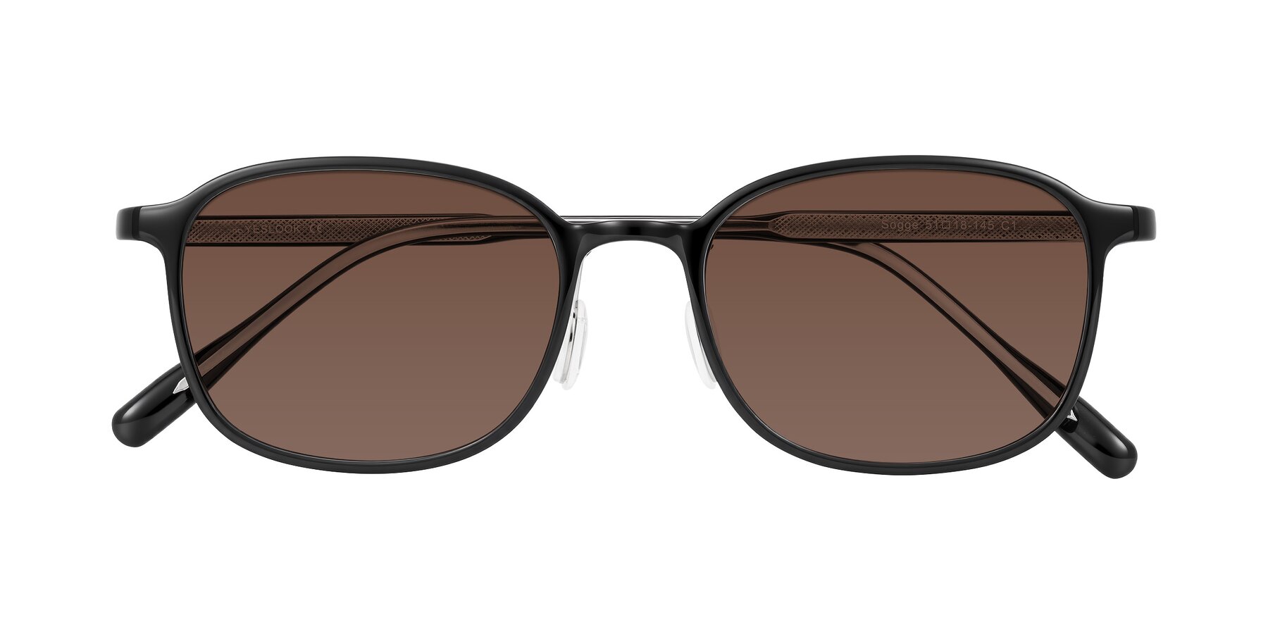 Folded Front of Sogge in Black with Brown Tinted Lenses