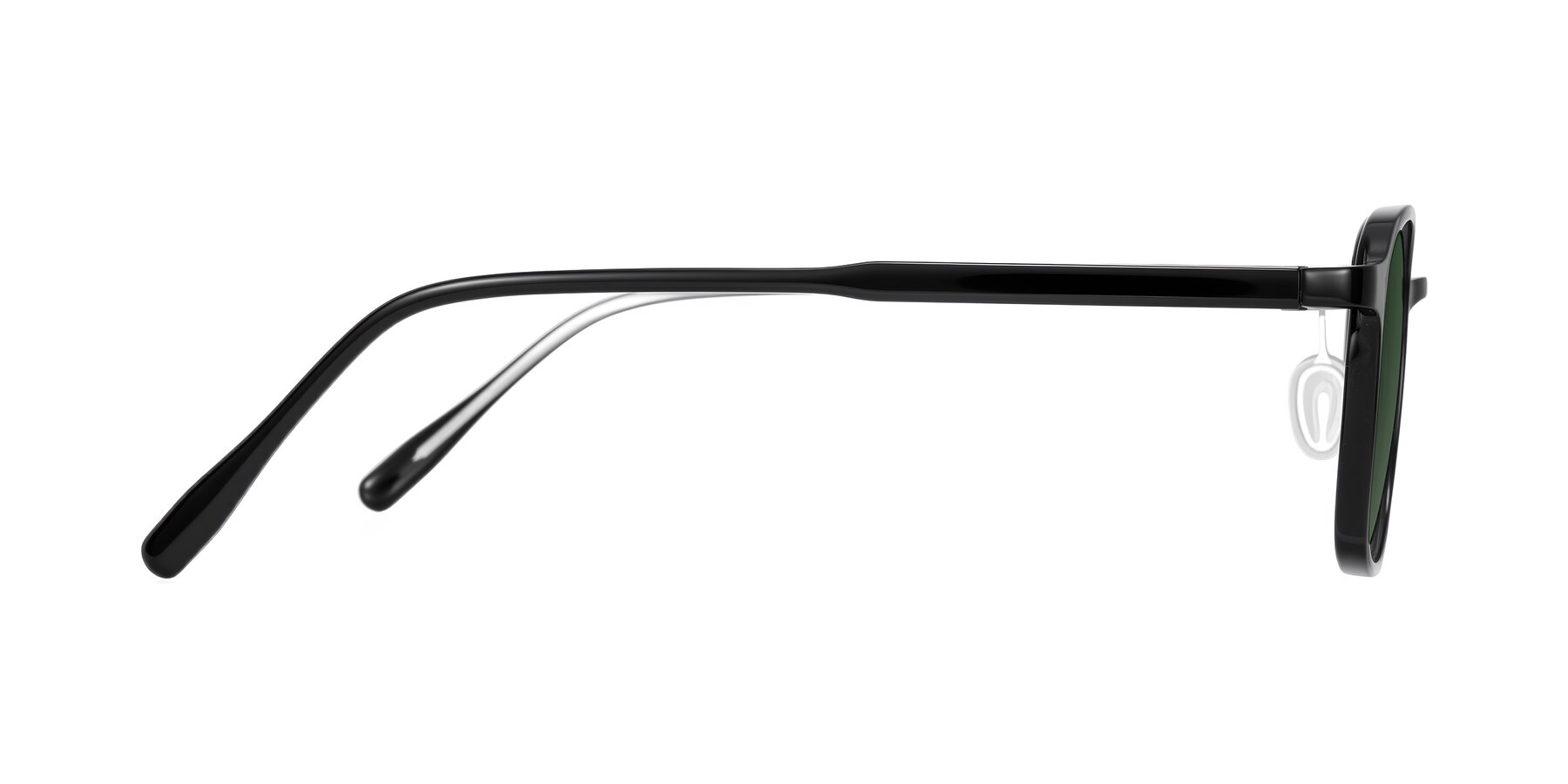 Side of Sogge in Black with Green Tinted Lenses