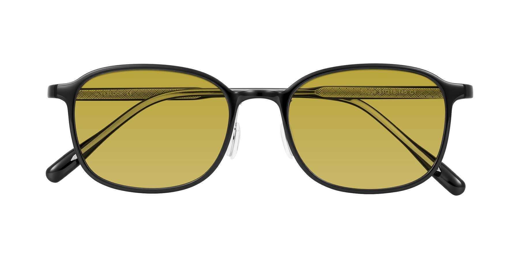 Folded Front of Sogge in Black with Champagne Tinted Lenses