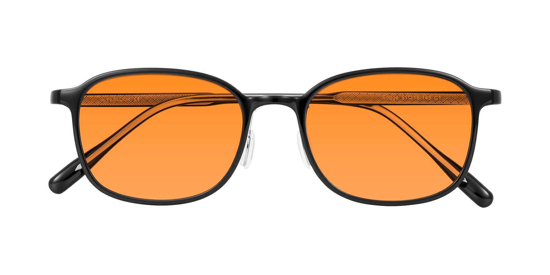 Folded Front of Sogge in Black with Orange Tinted Lenses