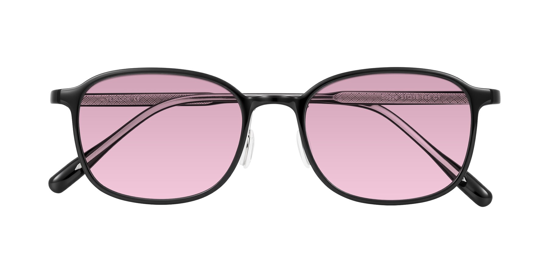 Folded Front of Sogge in Black with Light Wine Tinted Lenses