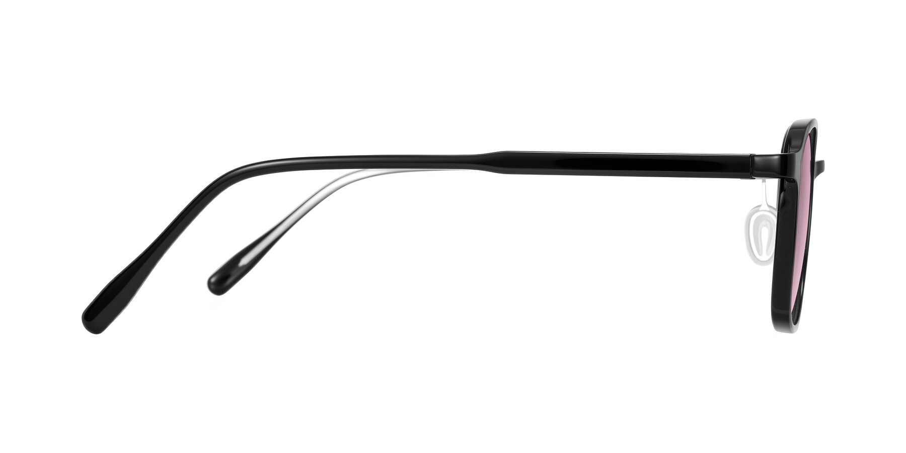 Side of Sogge in Black with Light Wine Tinted Lenses