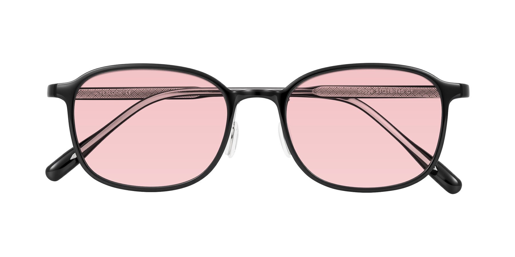 Folded Front of Sogge in Black with Light Garnet Tinted Lenses