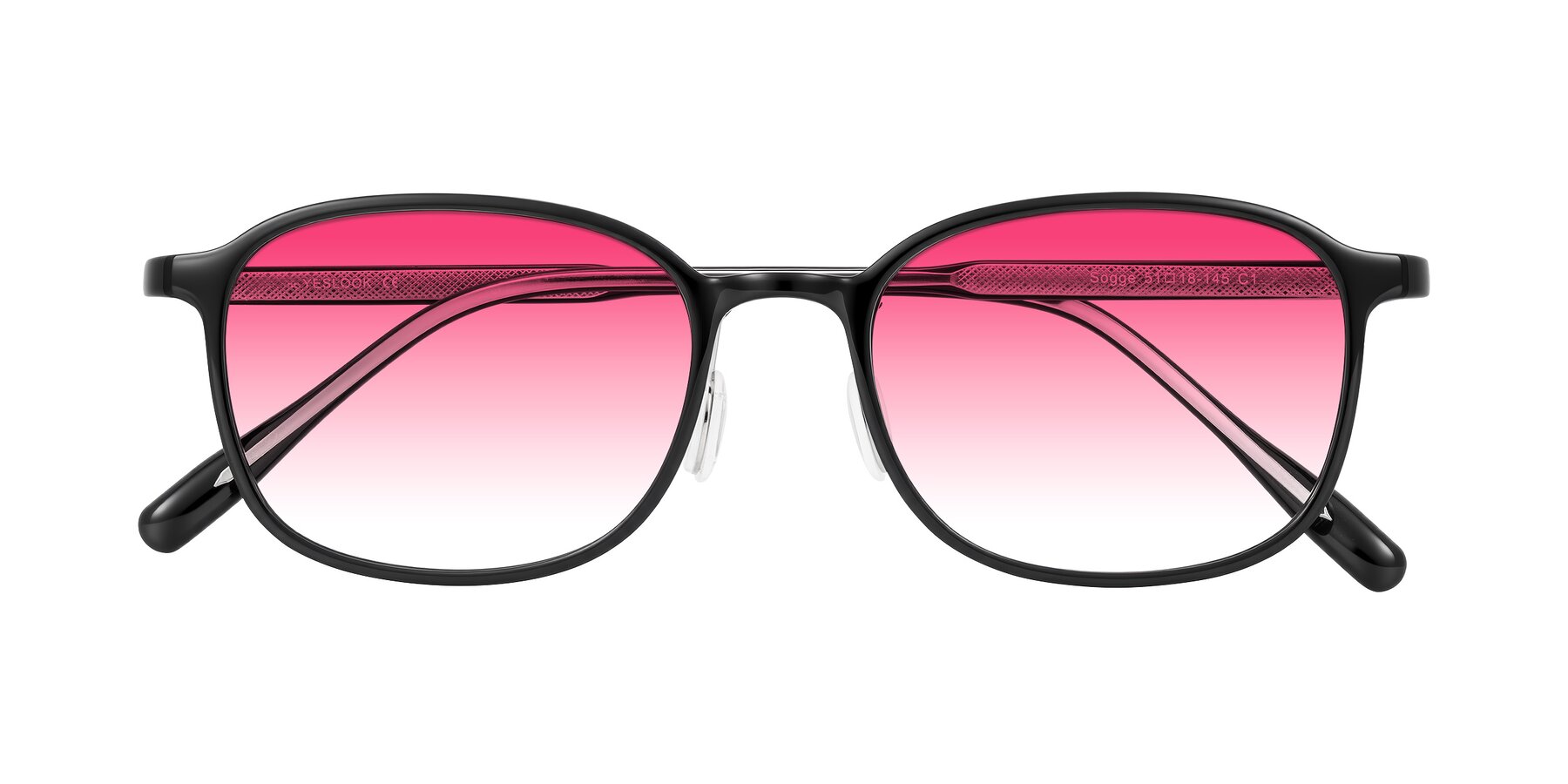 Folded Front of Sogge in Black with Pink Gradient Lenses