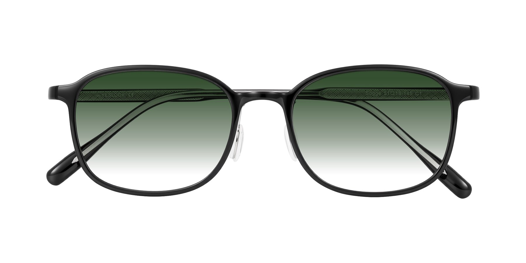 Folded Front of Sogge in Black with Green Gradient Lenses