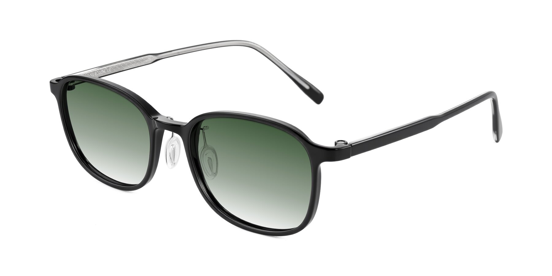 Angle of Sogge in Black with Green Gradient Lenses