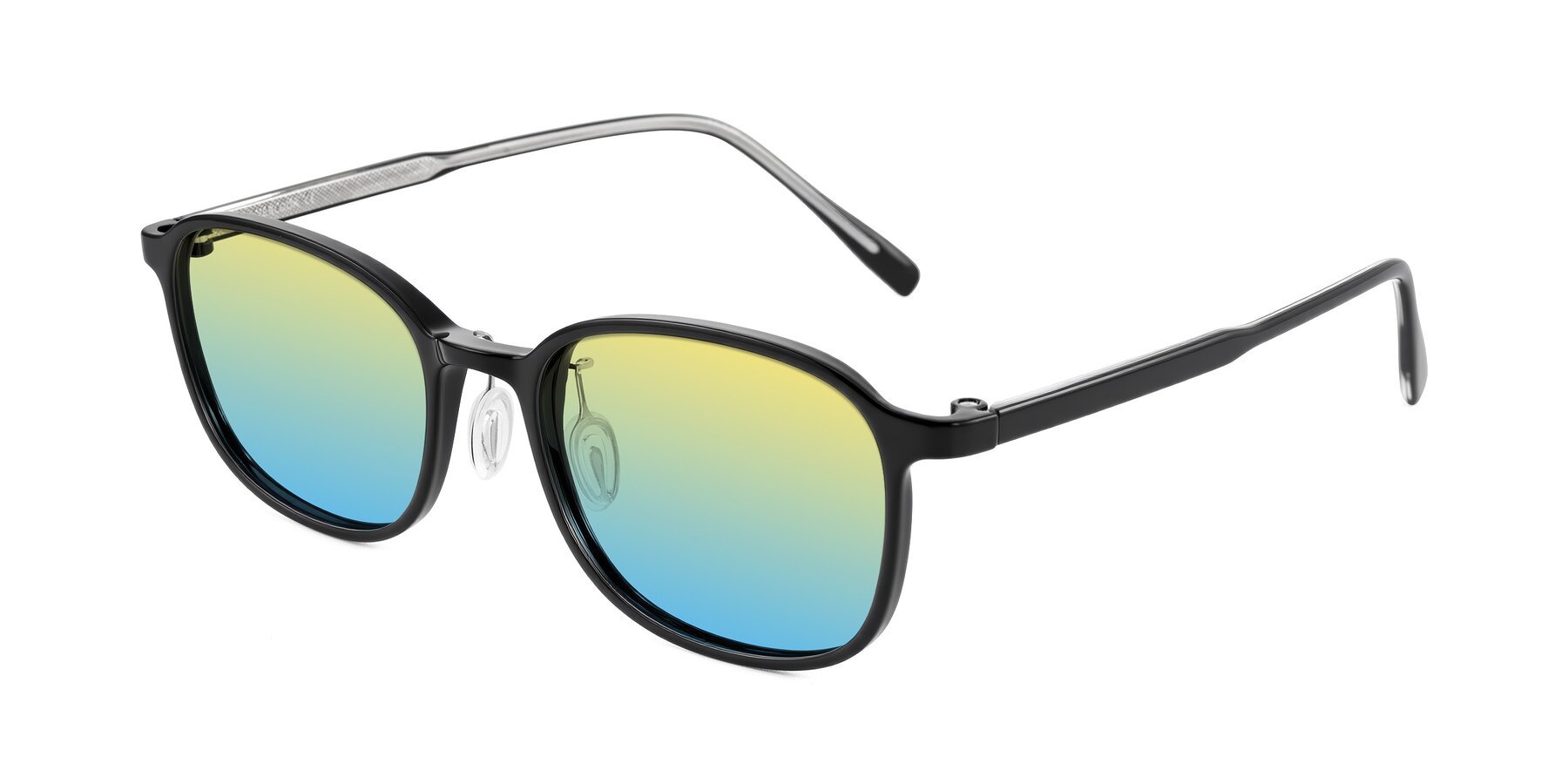 Angle of Sogge in Black with Yellow / Blue Gradient Lenses