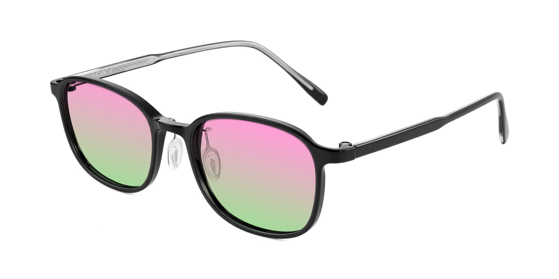 Angle of Sogge in Black with Pink / Green Gradient Lenses