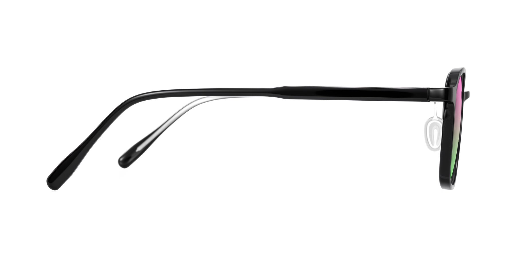 Side of Sogge in Black with Pink / Green Gradient Lenses