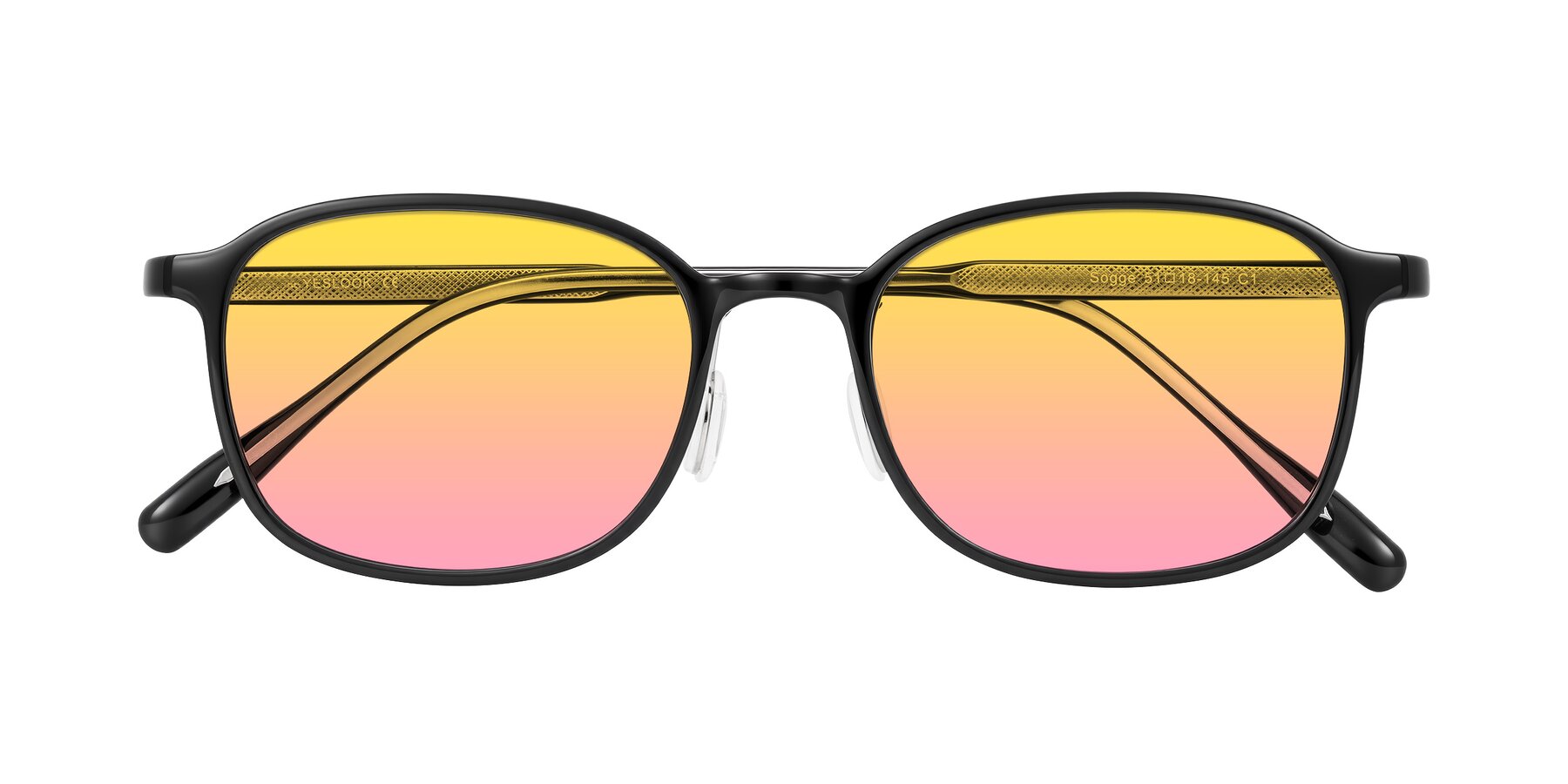 Folded Front of Sogge in Black with Yellow / Pink Gradient Lenses