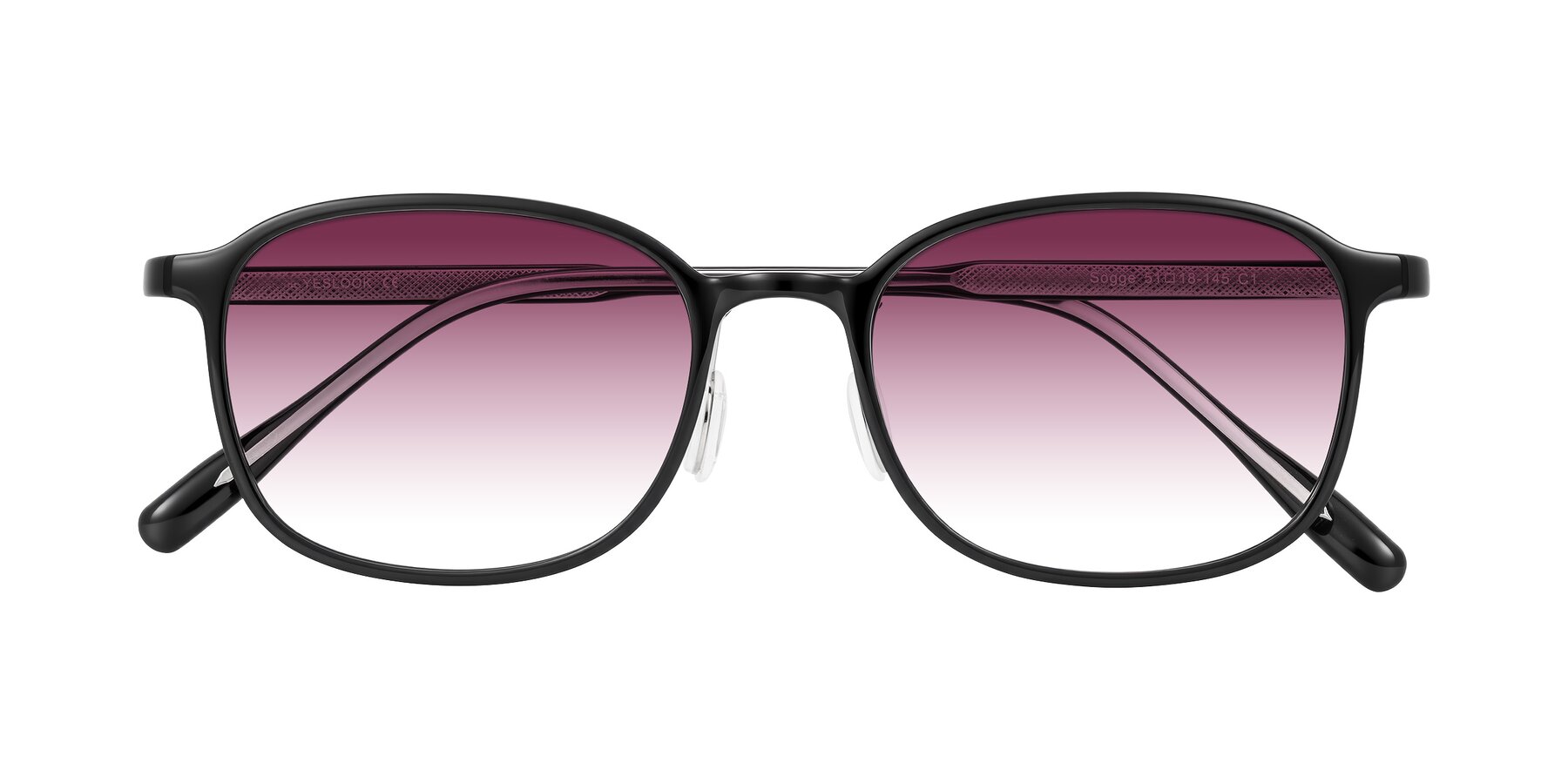Folded Front of Sogge in Black with Wine Gradient Lenses