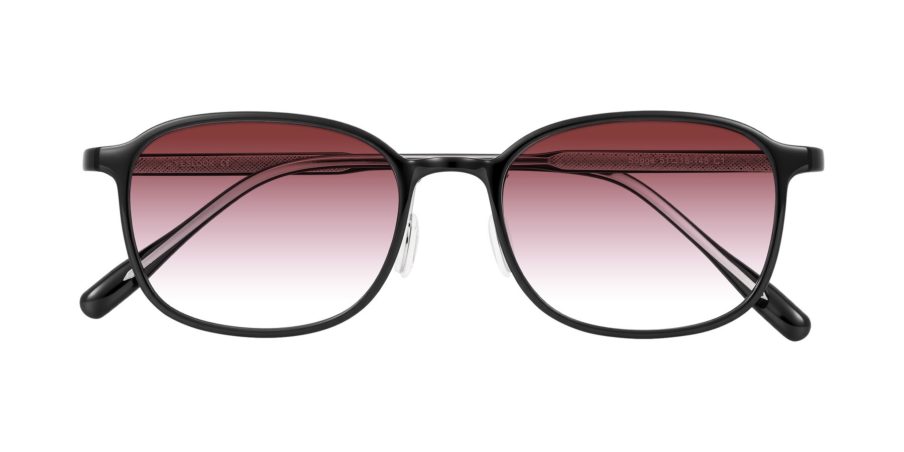 Folded Front of Sogge in Black with Garnet Gradient Lenses