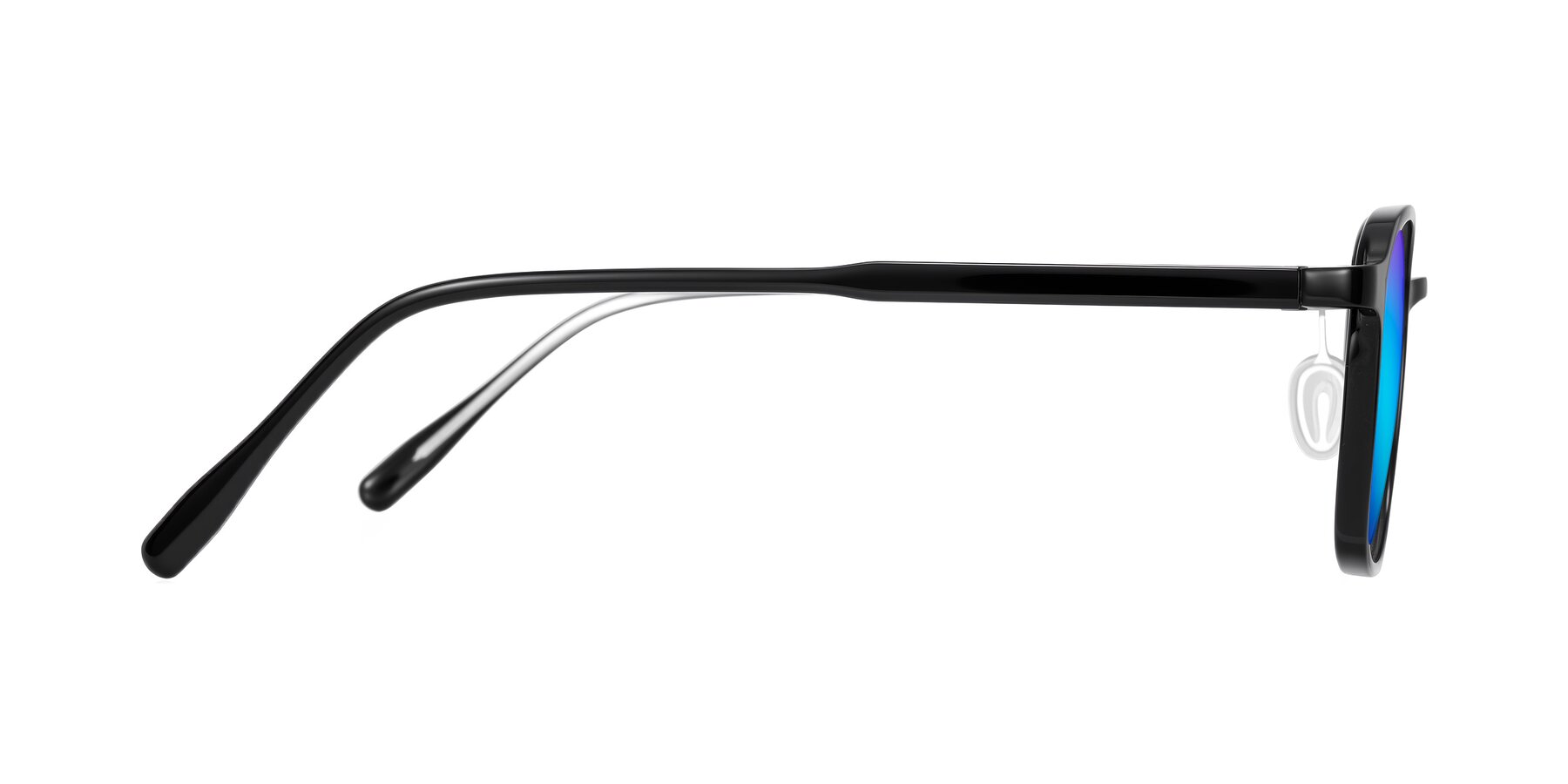Side of Sogge in Black with Blue Mirrored Lenses