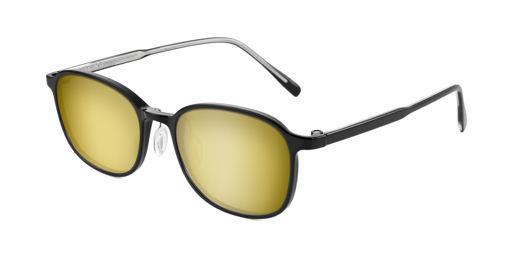 Angle of Sogge in Black with Gold Mirrored Lenses