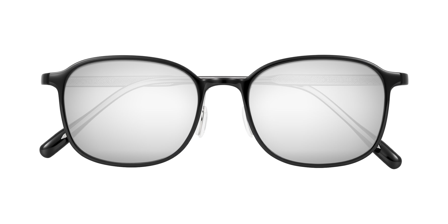 Folded Front of Sogge in Black with Silver Mirrored Lenses