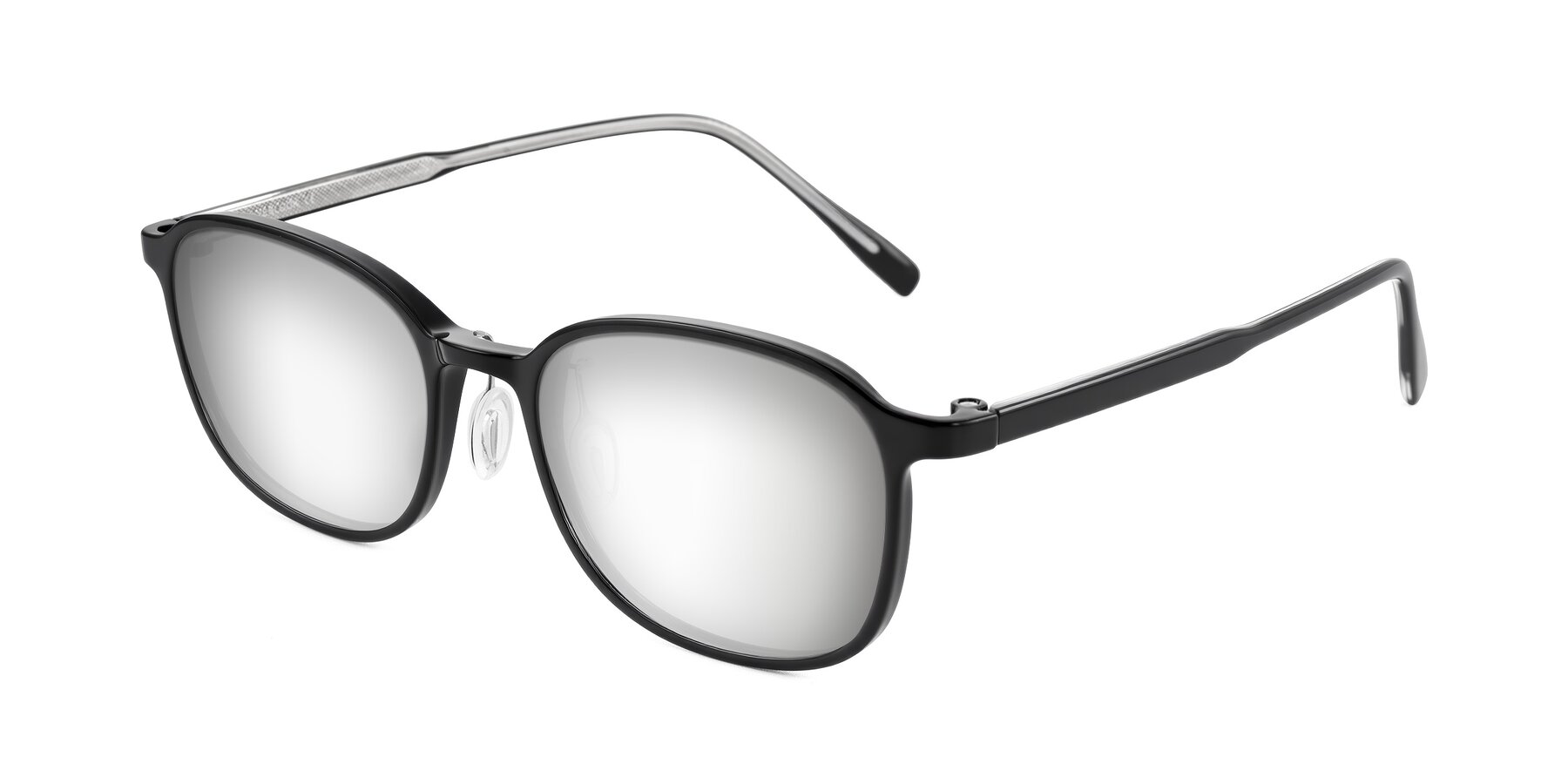 Angle of Sogge in Black with Silver Mirrored Lenses