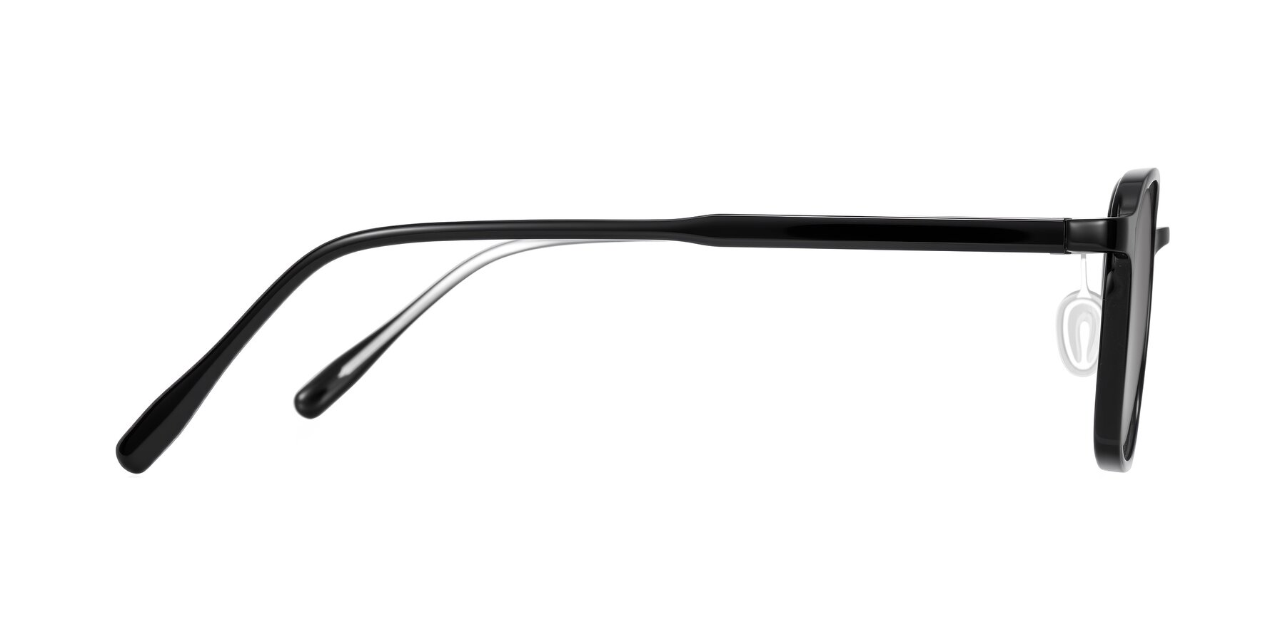Side of Sogge in Black with Silver Mirrored Lenses
