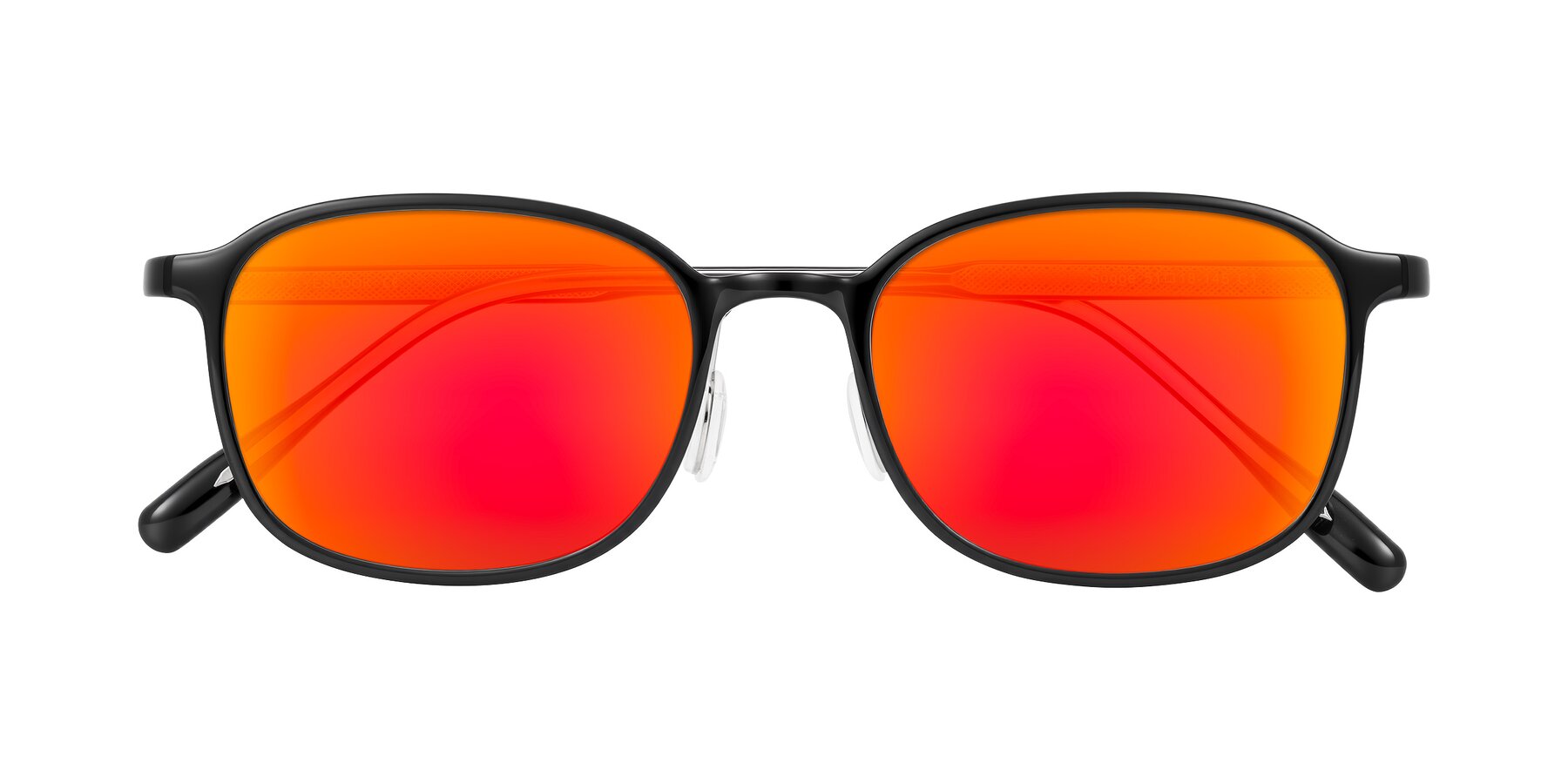 Folded Front of Sogge in Black with Red Gold Mirrored Lenses