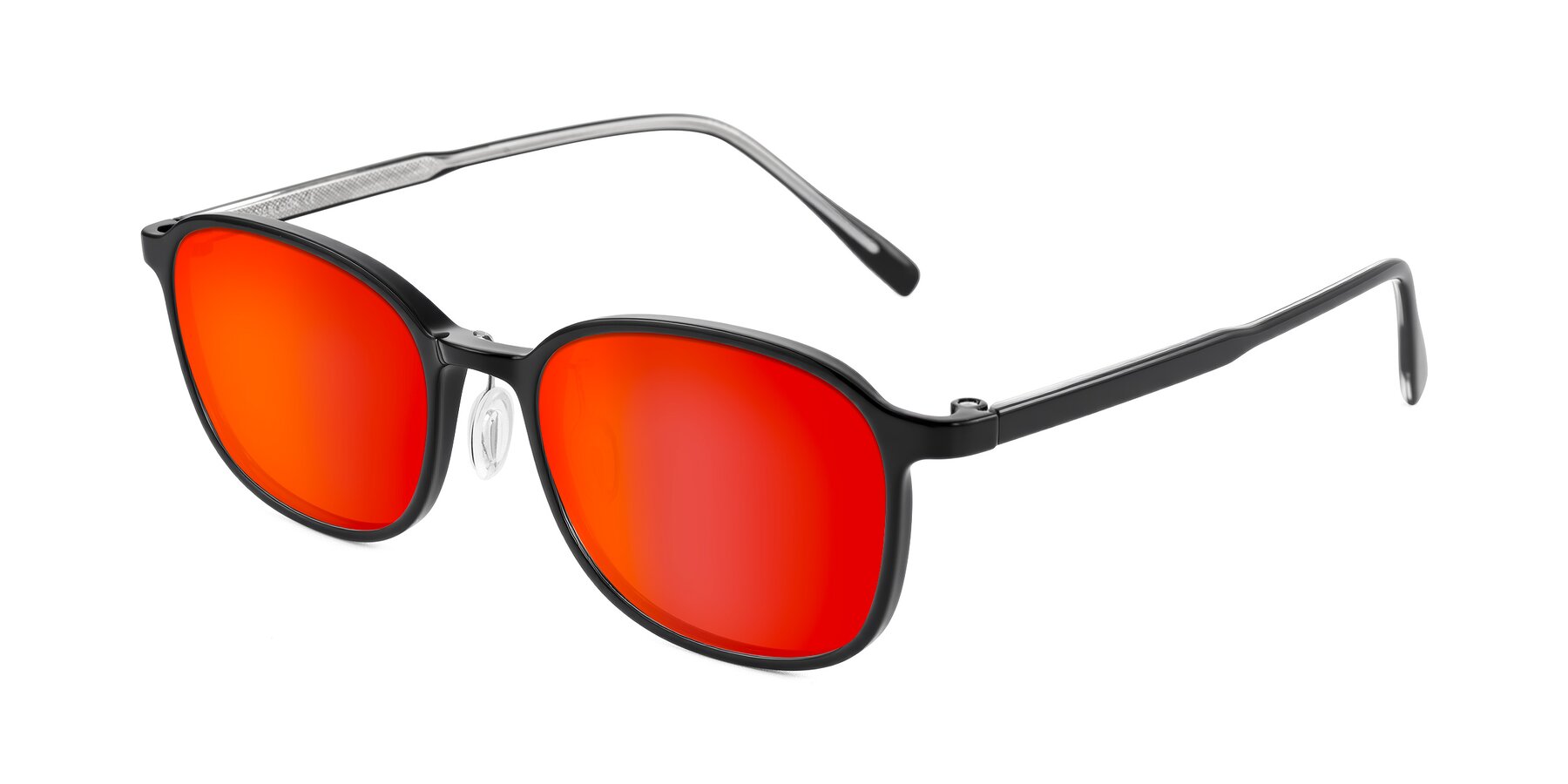Angle of Sogge in Black with Red Gold Mirrored Lenses
