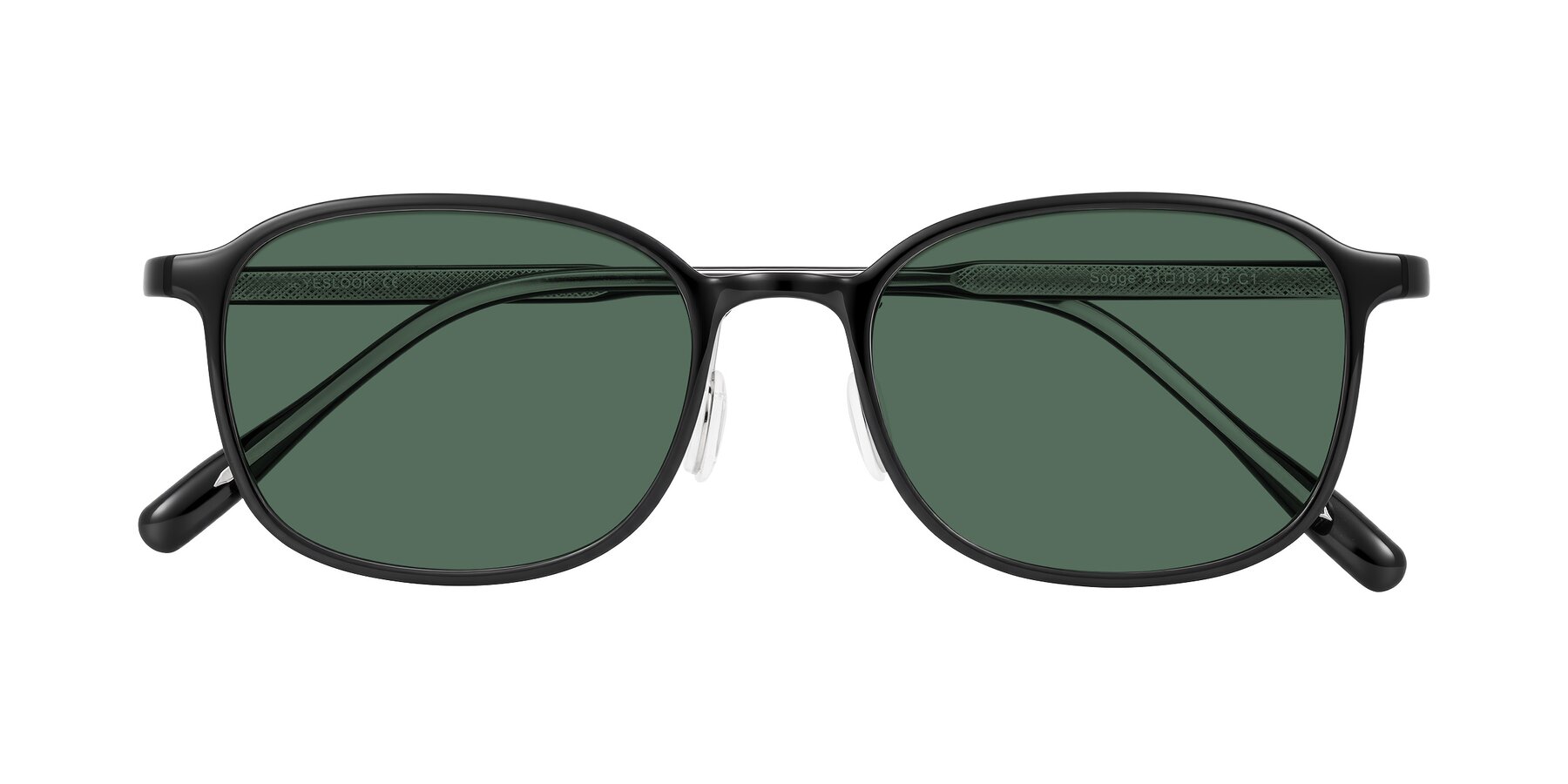 Folded Front of Sogge in Black with Green Polarized Lenses