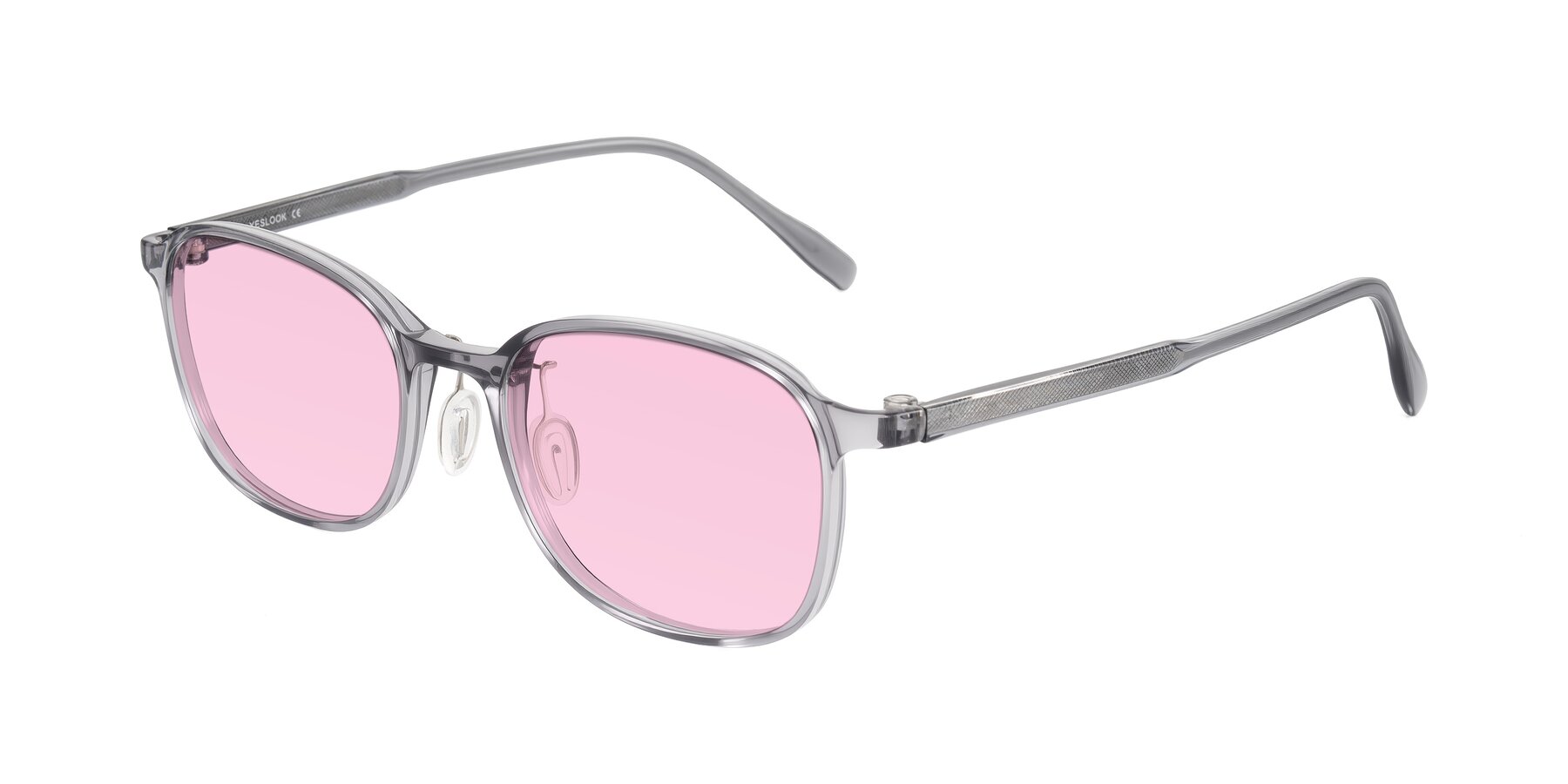 Angle of Sogge in Transparent Grayish Blue with Light Pink Tinted Lenses