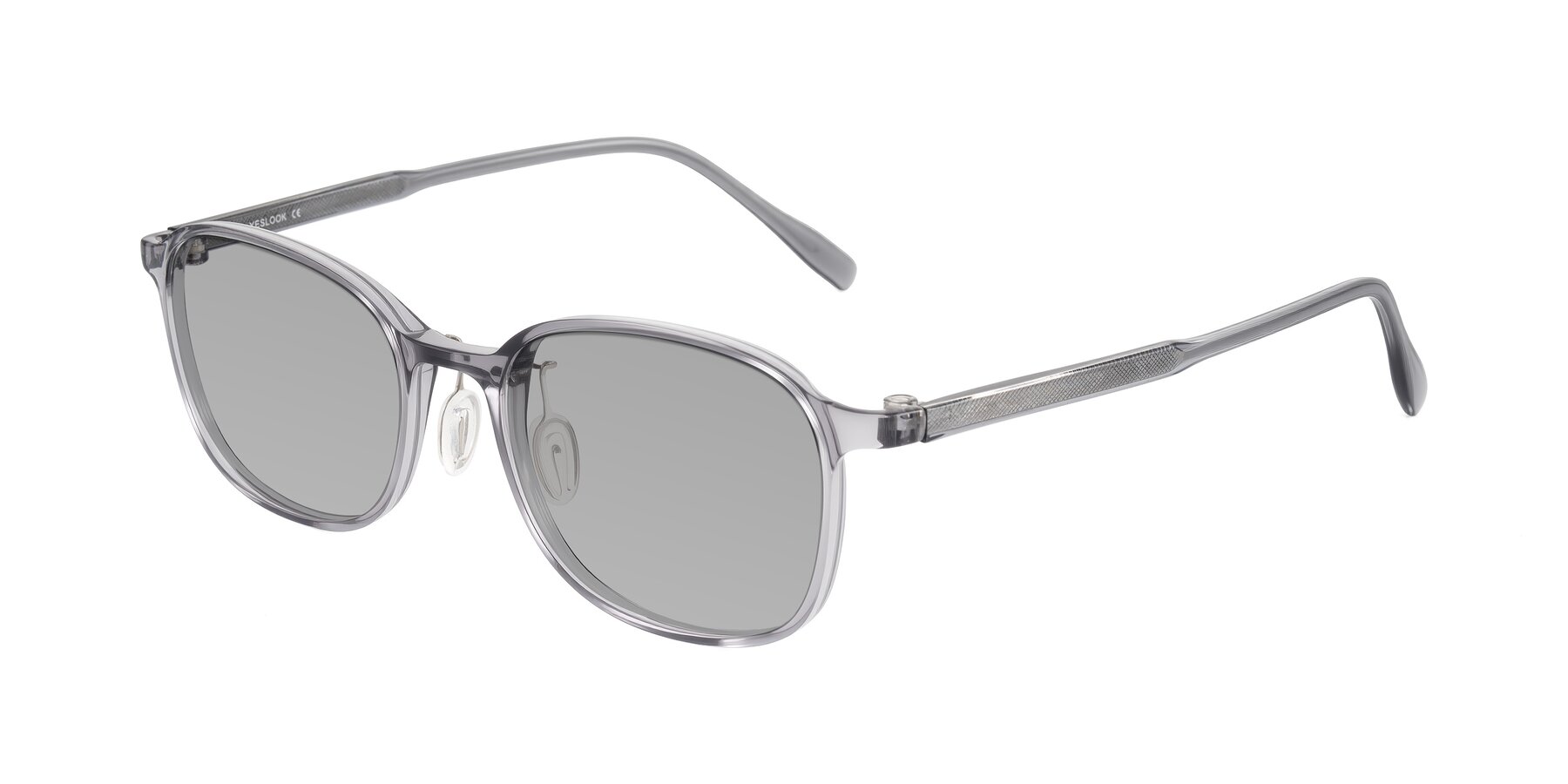 Angle of Sogge in Transparent Grayish Blue with Light Gray Tinted Lenses