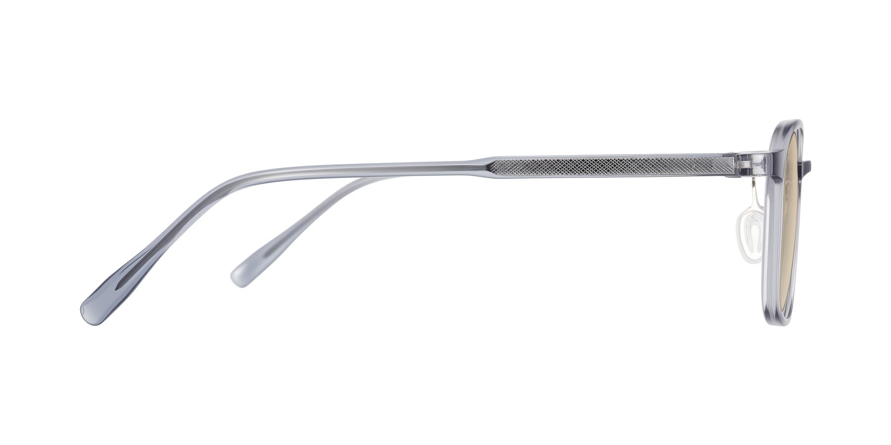 Side of Sogge in Transparent Grayish Blue with Light Brown Tinted Lenses
