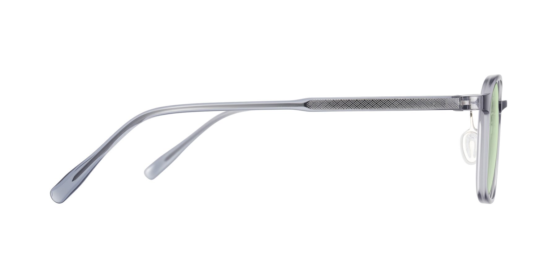Side of Sogge in Transparent Grayish Blue with Light Green Tinted Lenses