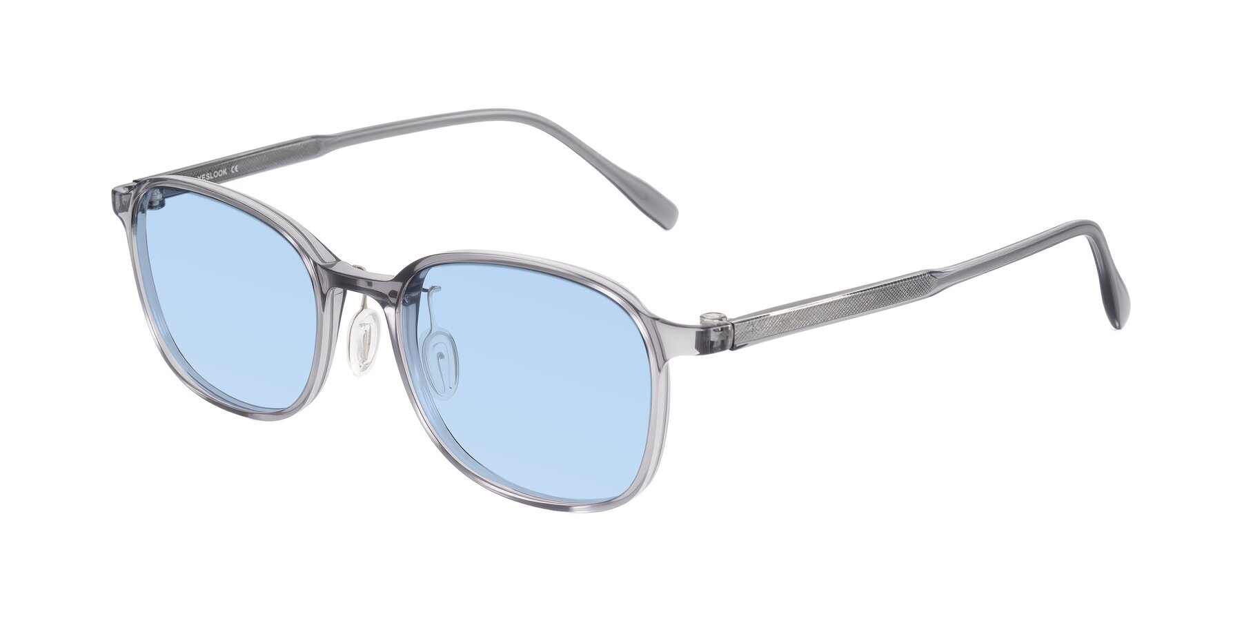 Angle of Sogge in Transparent Grayish Blue with Light Blue Tinted Lenses