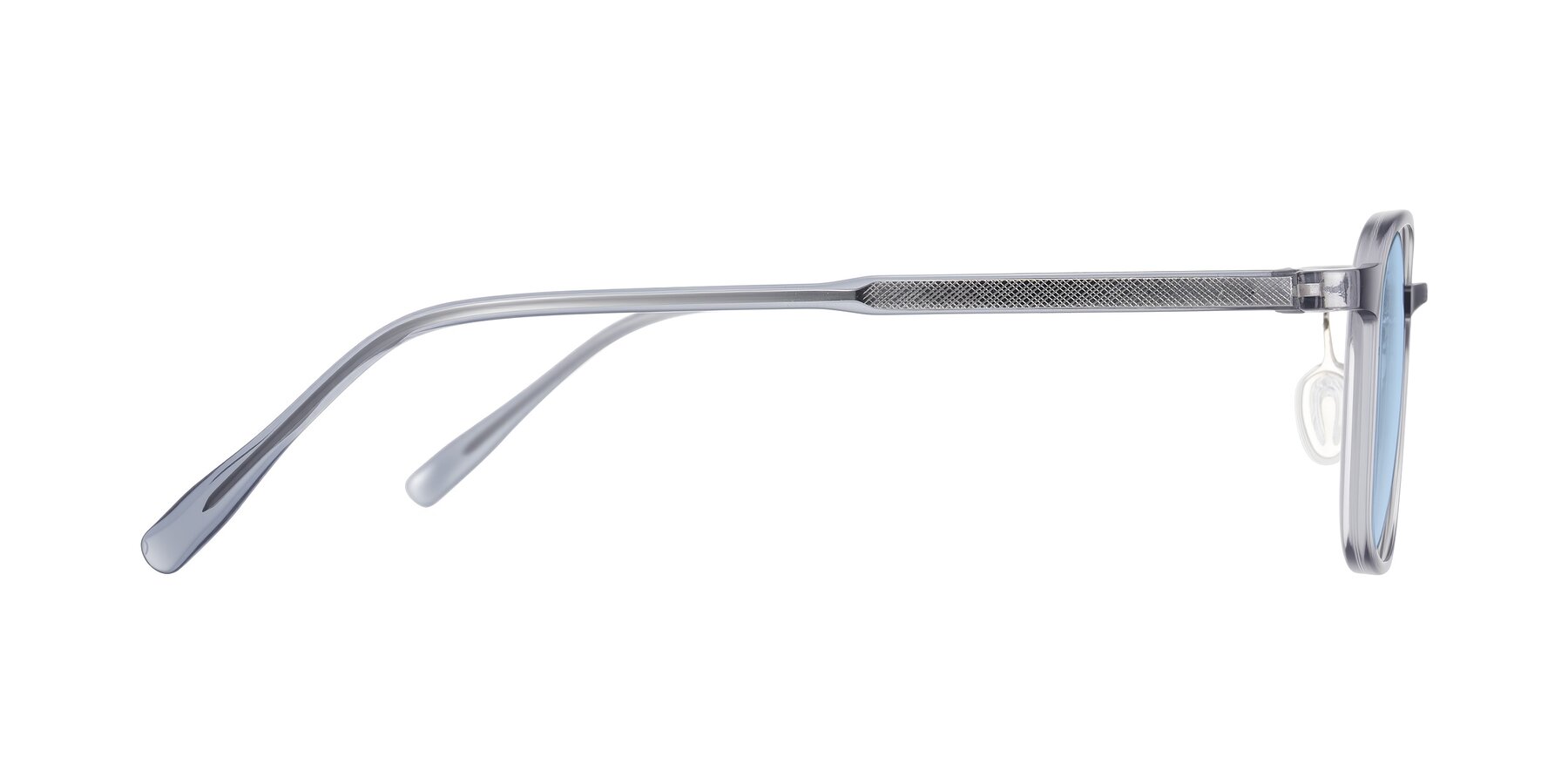 Side of Sogge in Transparent Grayish Blue with Light Blue Tinted Lenses
