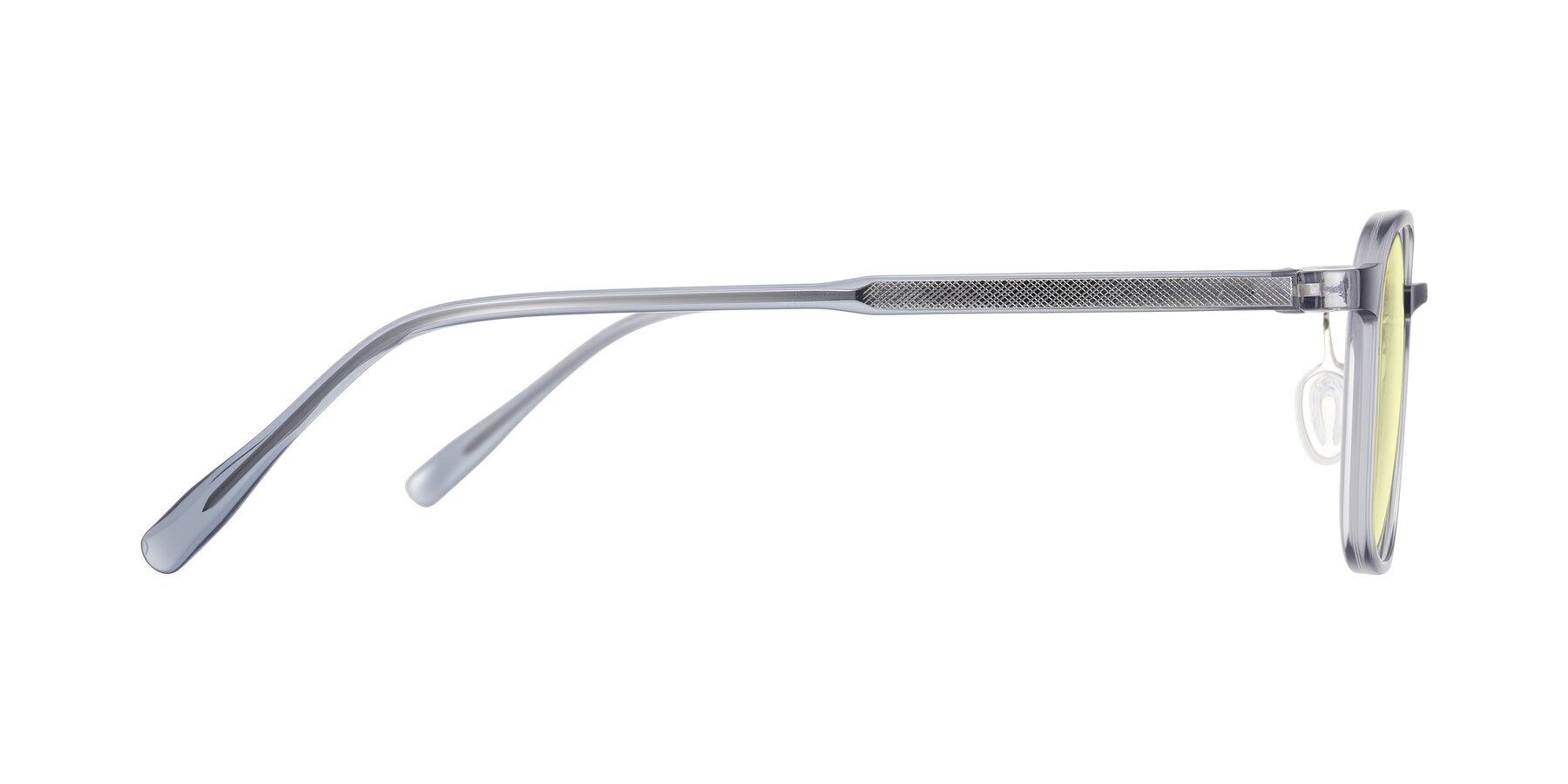 Side of Sogge in Transparent Grayish Blue with Light Yellow Tinted Lenses