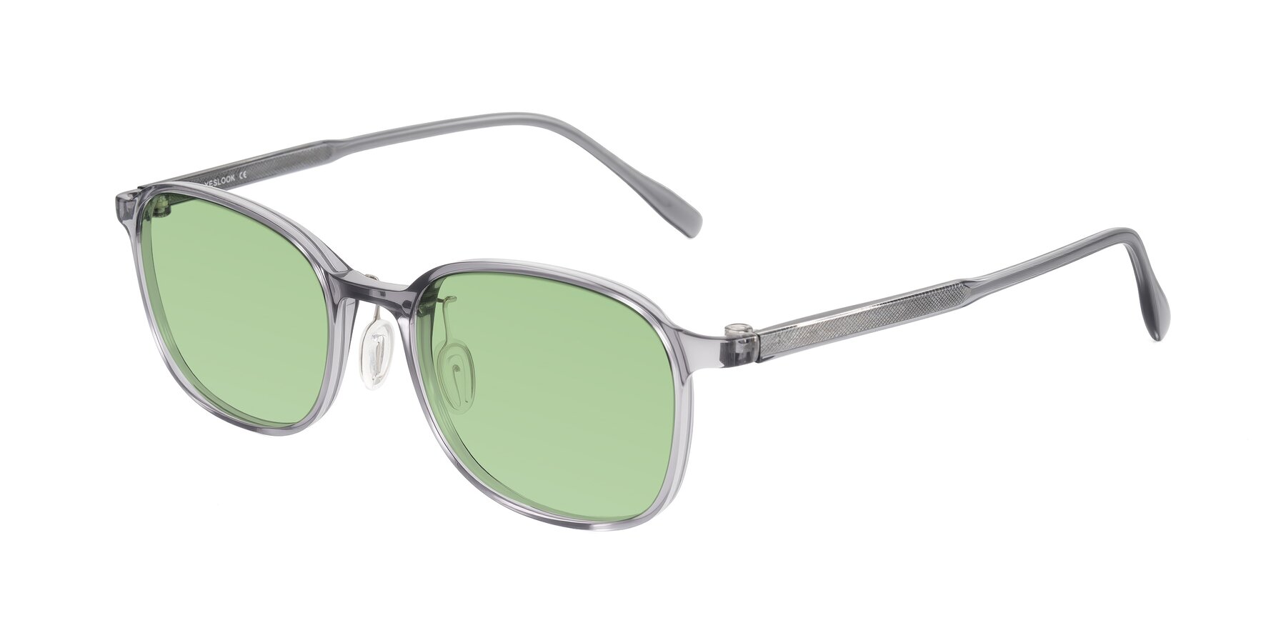 Angle of Sogge in Transparent Grayish Blue with Medium Green Tinted Lenses