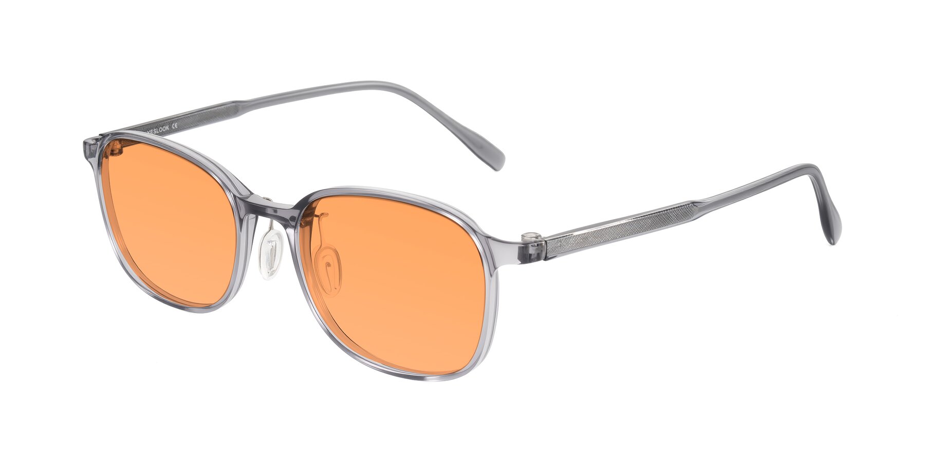 Angle of Sogge in Transparent Grayish Blue with Medium Orange Tinted Lenses