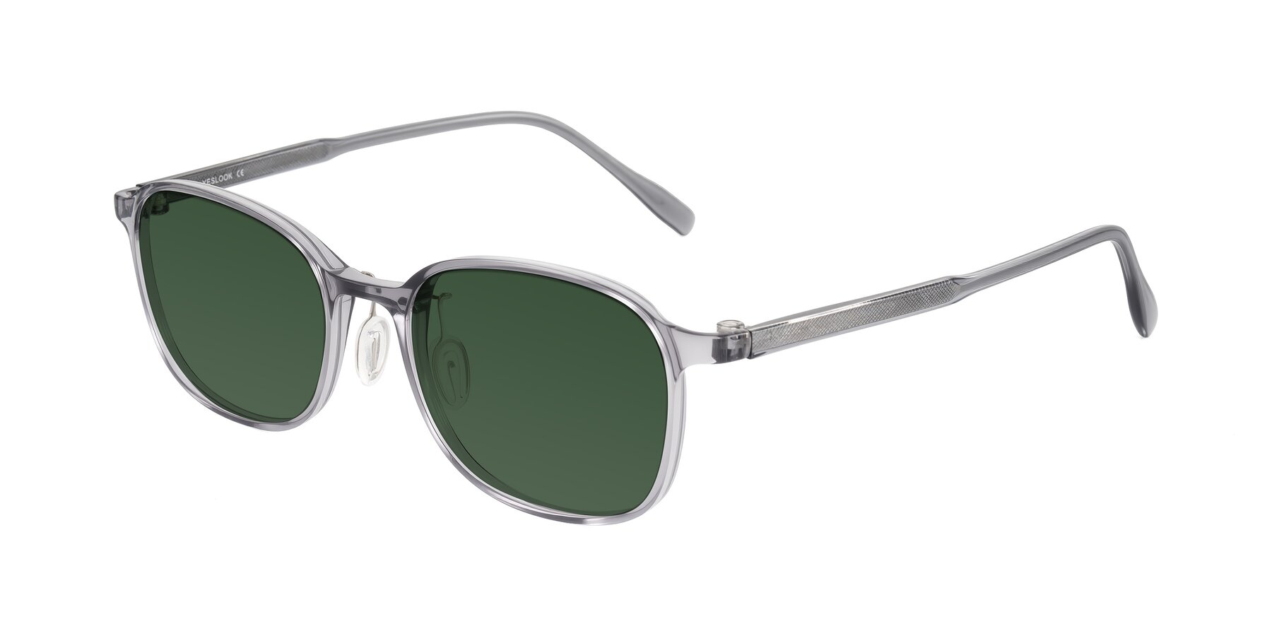 Angle of Sogge in Transparent Grayish Blue with Green Tinted Lenses