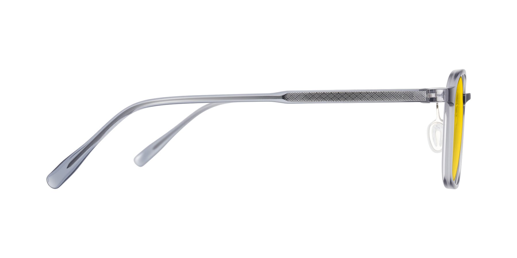 Side of Sogge in Transparent Grayish Blue with Yellow Tinted Lenses