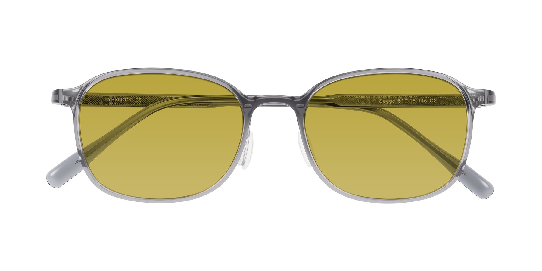 Folded Front of Sogge in Transparent Grayish Blue with Champagne Tinted Lenses