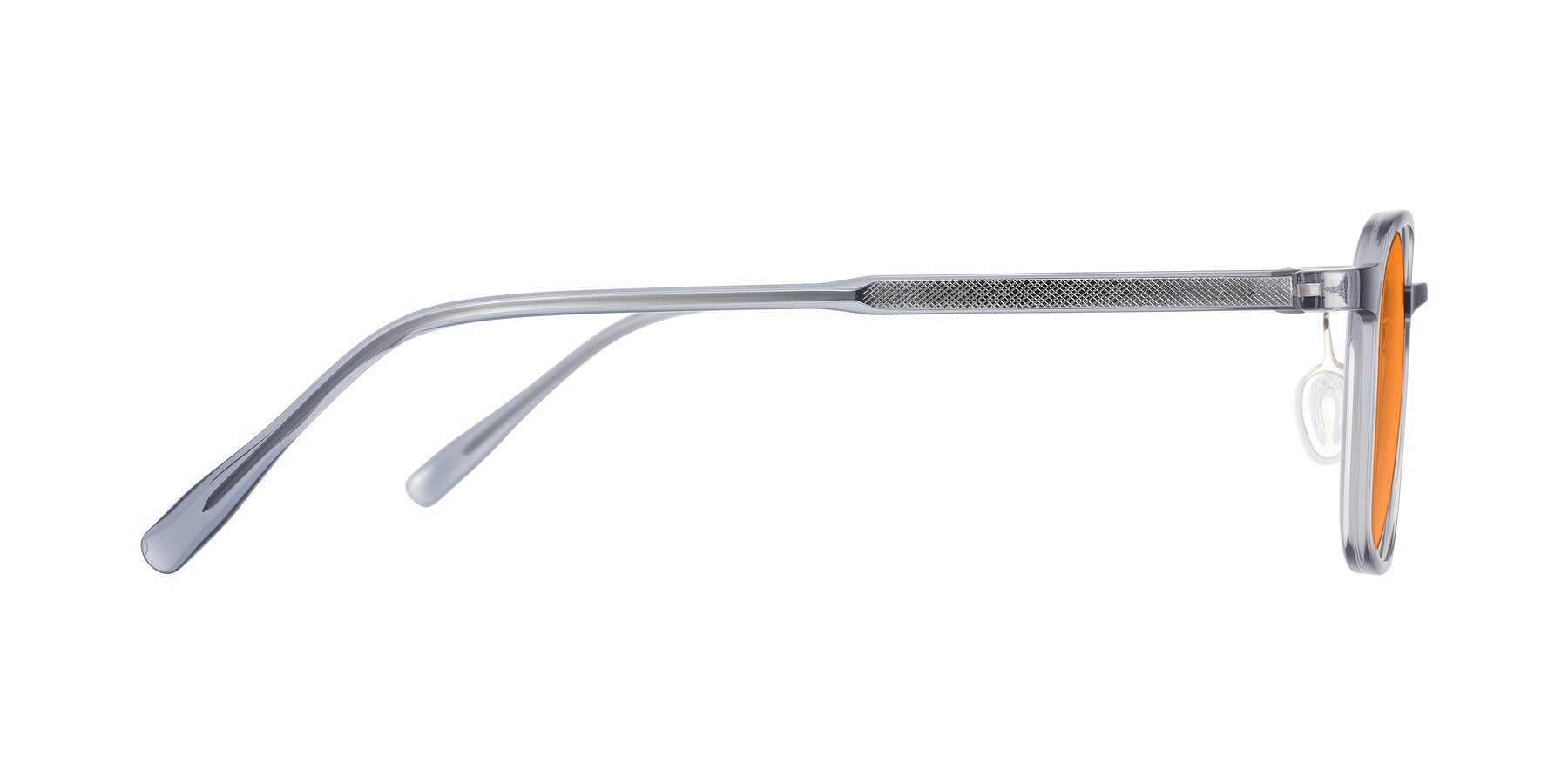 Side of Sogge in Transparent Grayish Blue with Orange Tinted Lenses