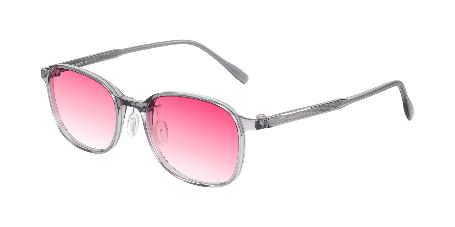 Angle of Sogge in Transparent Grayish Blue with Pink Gradient Lenses