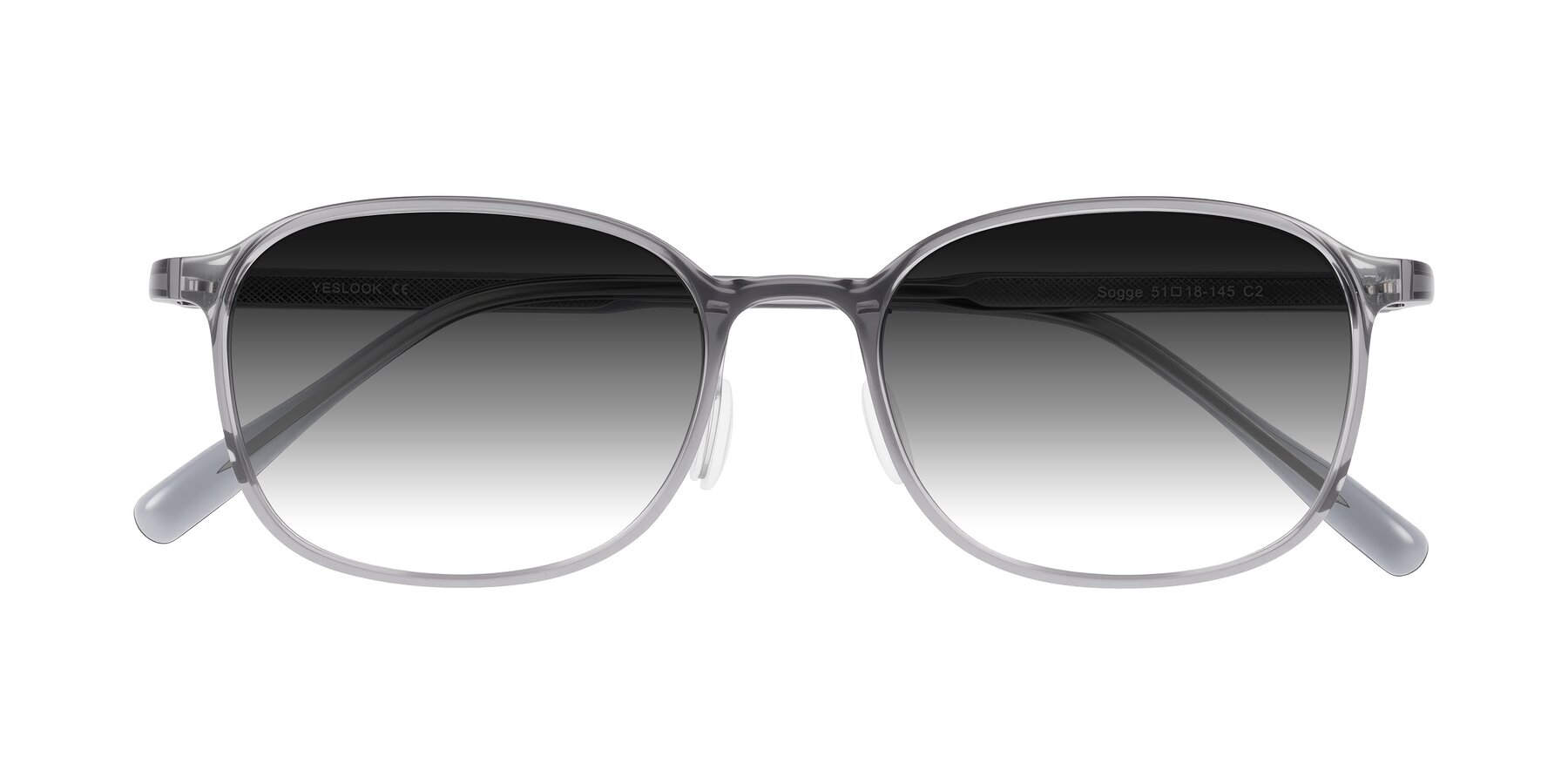 Folded Front of Sogge in Transparent Grayish Blue with Gray Gradient Lenses