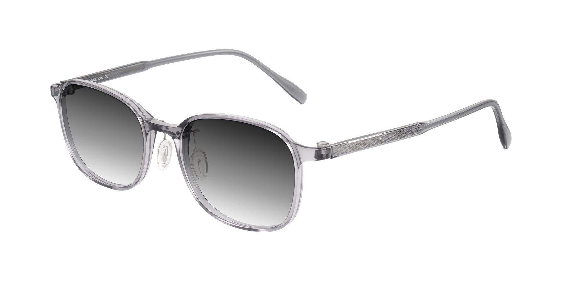 Angle of Sogge in Transparent Grayish Blue with Gray Gradient Lenses