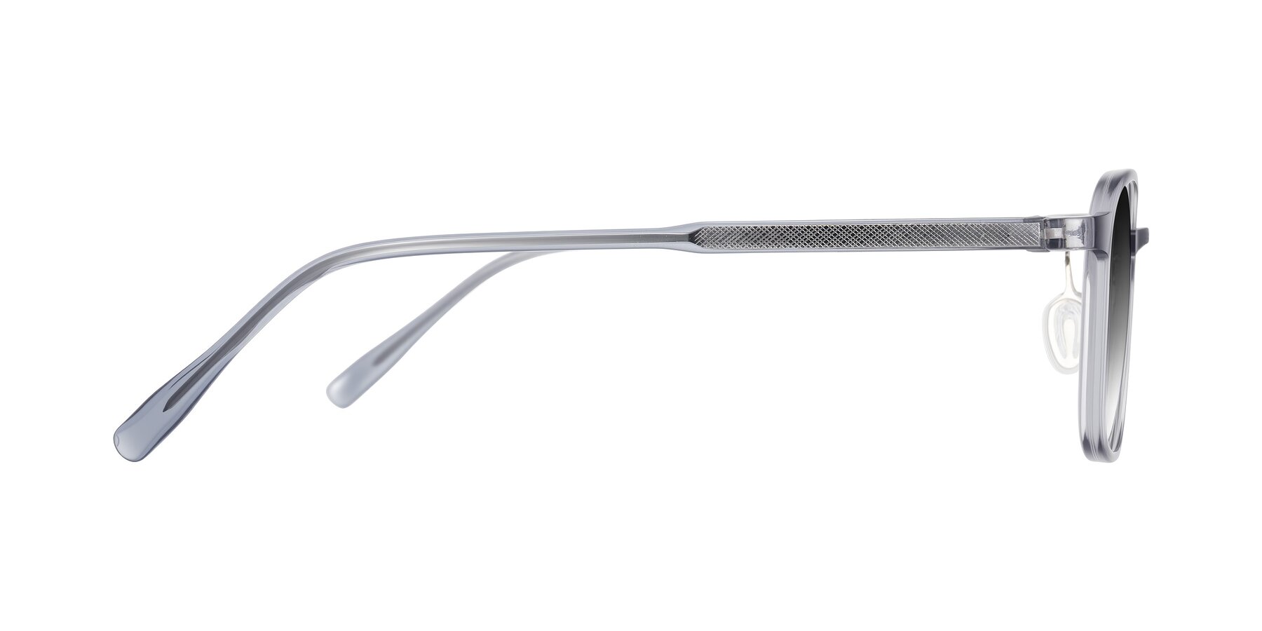 Side of Sogge in Transparent Grayish Blue with Gray Gradient Lenses