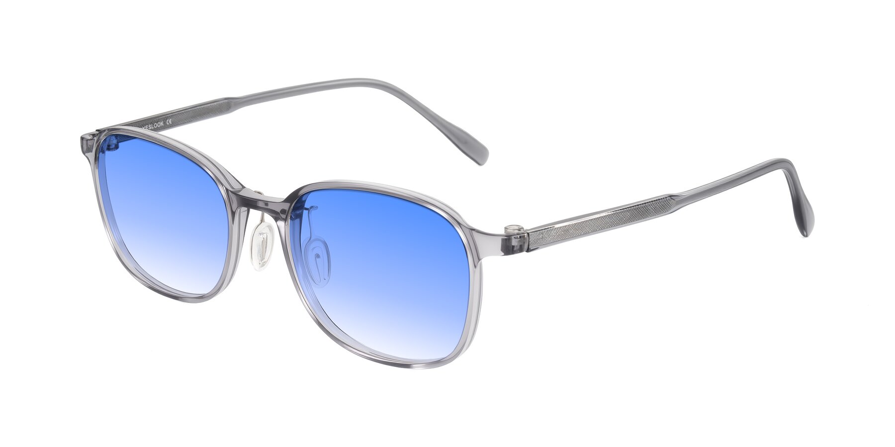 Angle of Sogge in Transparent Grayish Blue with Blue Gradient Lenses