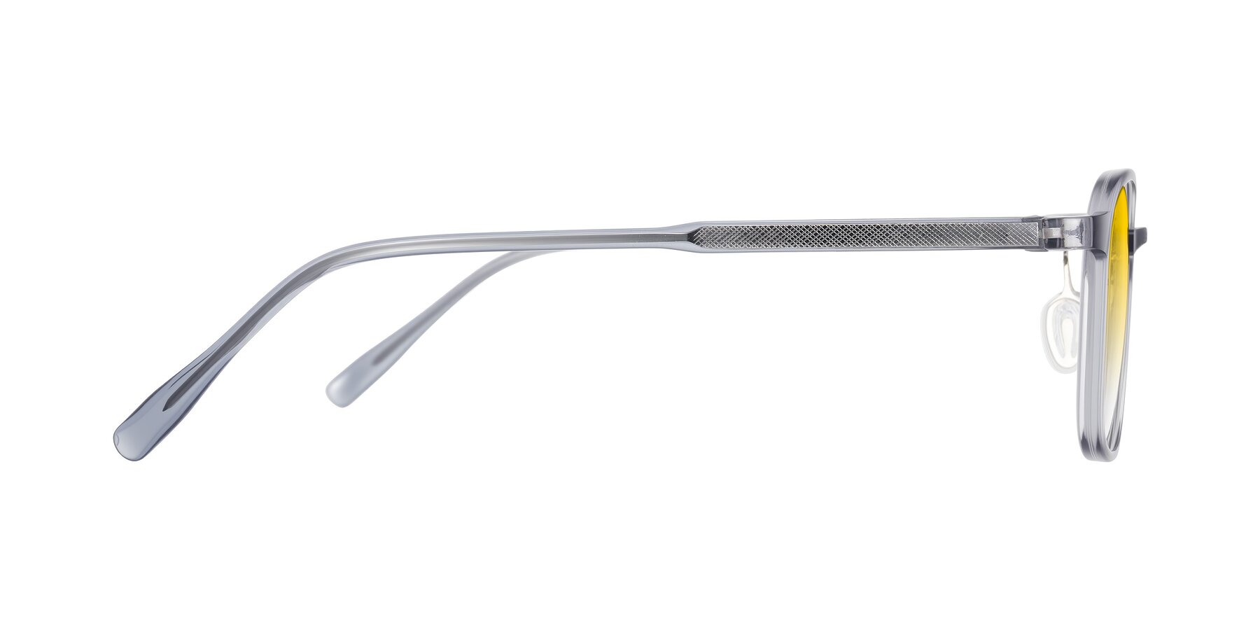 Side of Sogge in Transparent Grayish Blue with Yellow Gradient Lenses