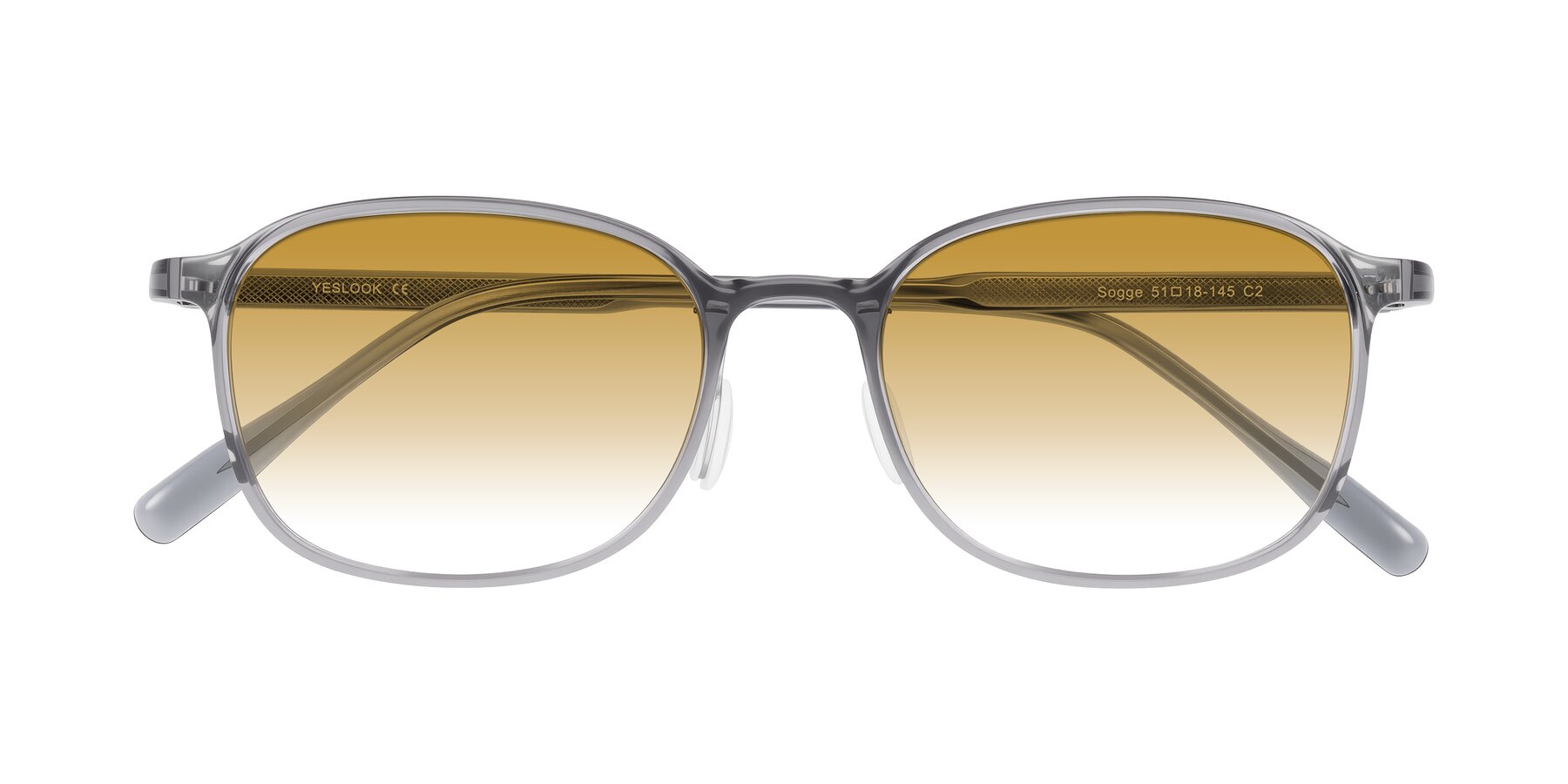 Folded Front of Sogge in Transparent Grayish Blue with Champagne Gradient Lenses