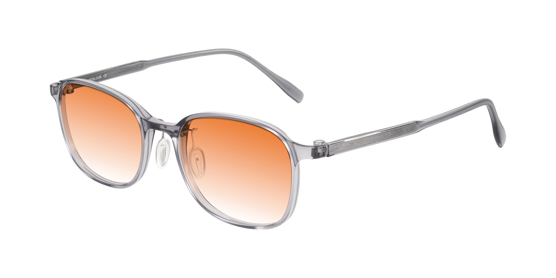 Angle of Sogge in Transparent Grayish Blue with Orange Gradient Lenses