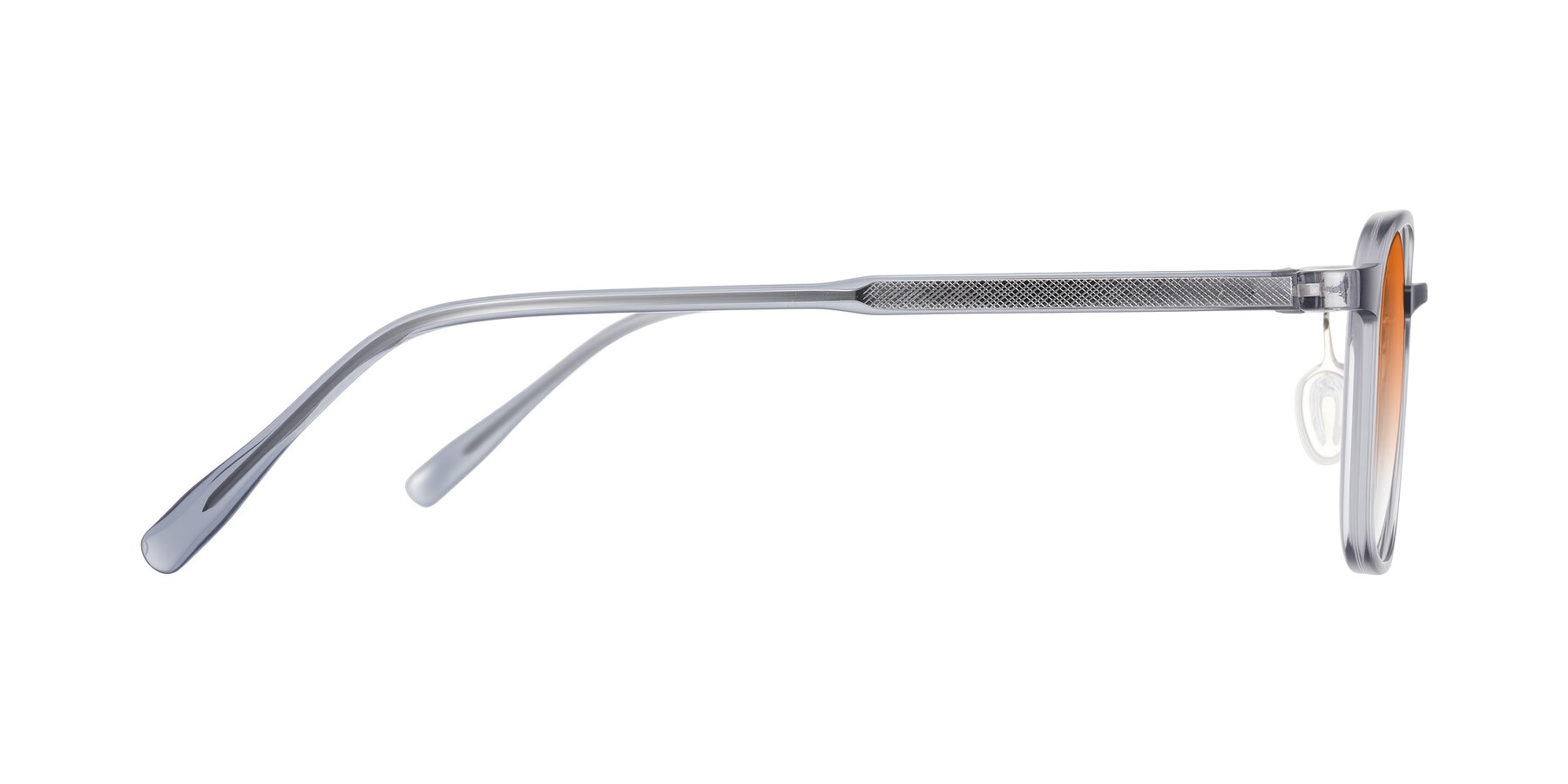Side of Sogge in Transparent Grayish Blue with Orange Gradient Lenses