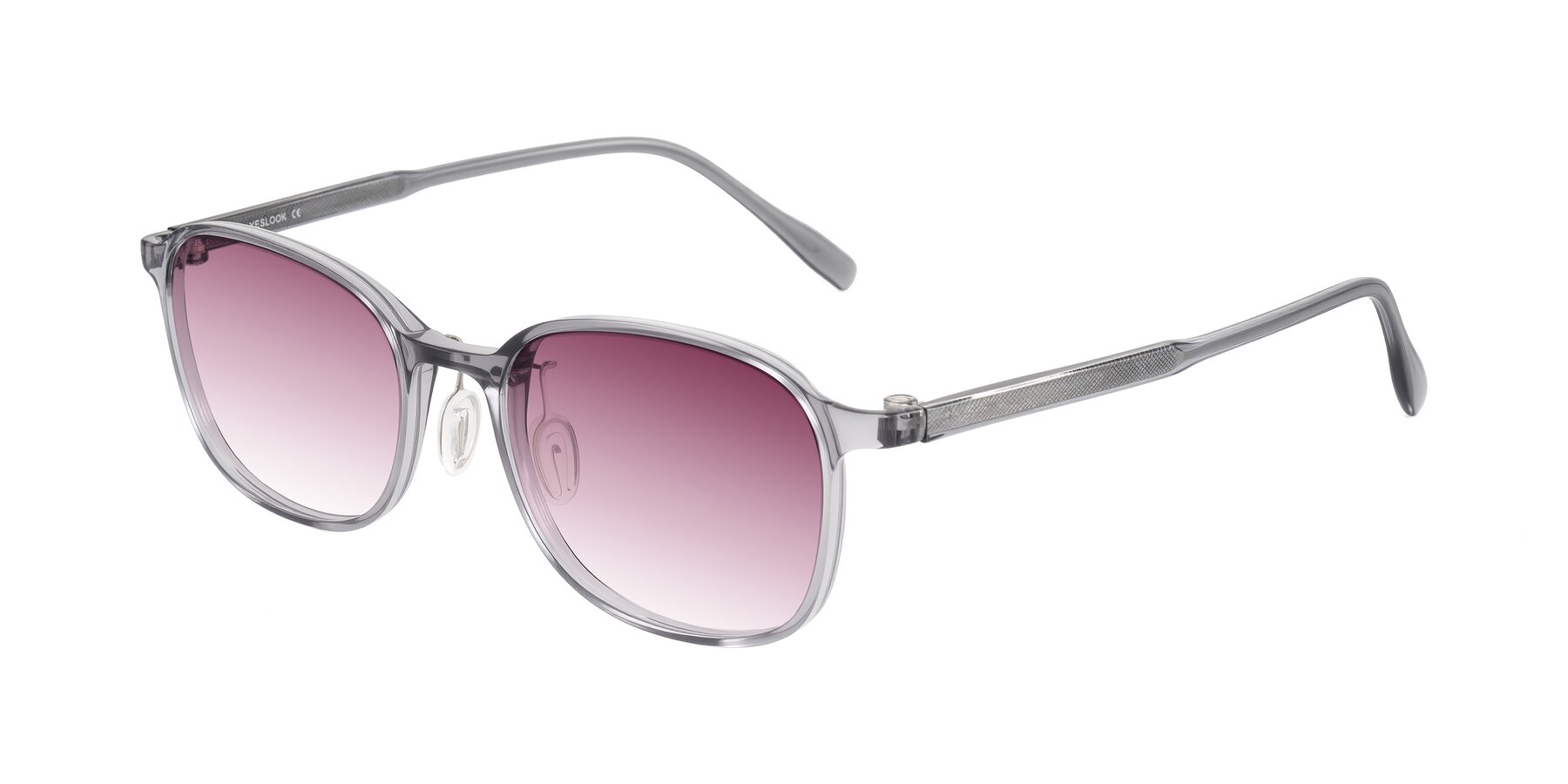 Angle of Sogge in Transparent Grayish Blue with Wine Gradient Lenses